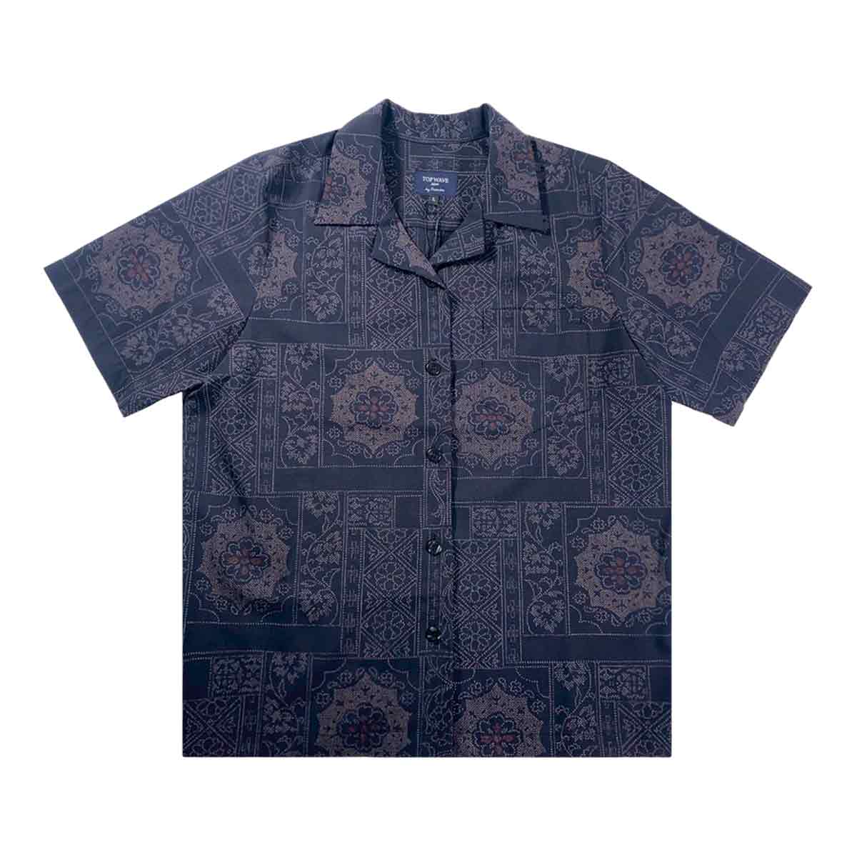 着物アロハシャツ レディース L AHKHF-L100