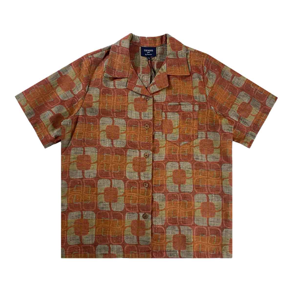 着物アロハシャツ レディース L AHKHF-L31