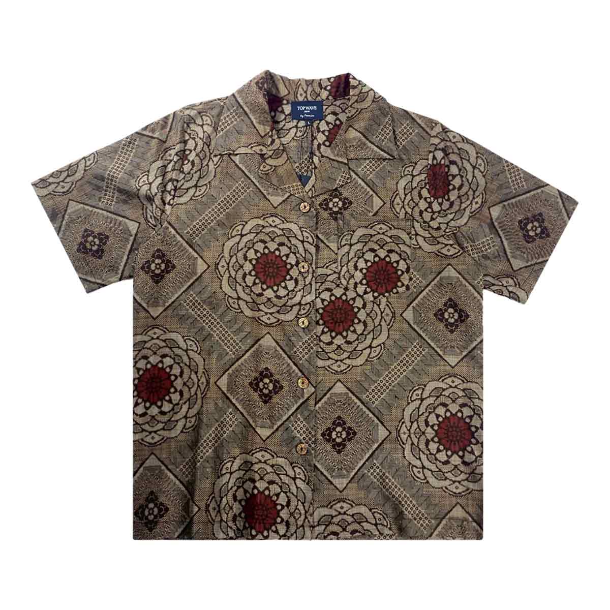 着物アロハシャツ レディース L AHKHF-L43-1