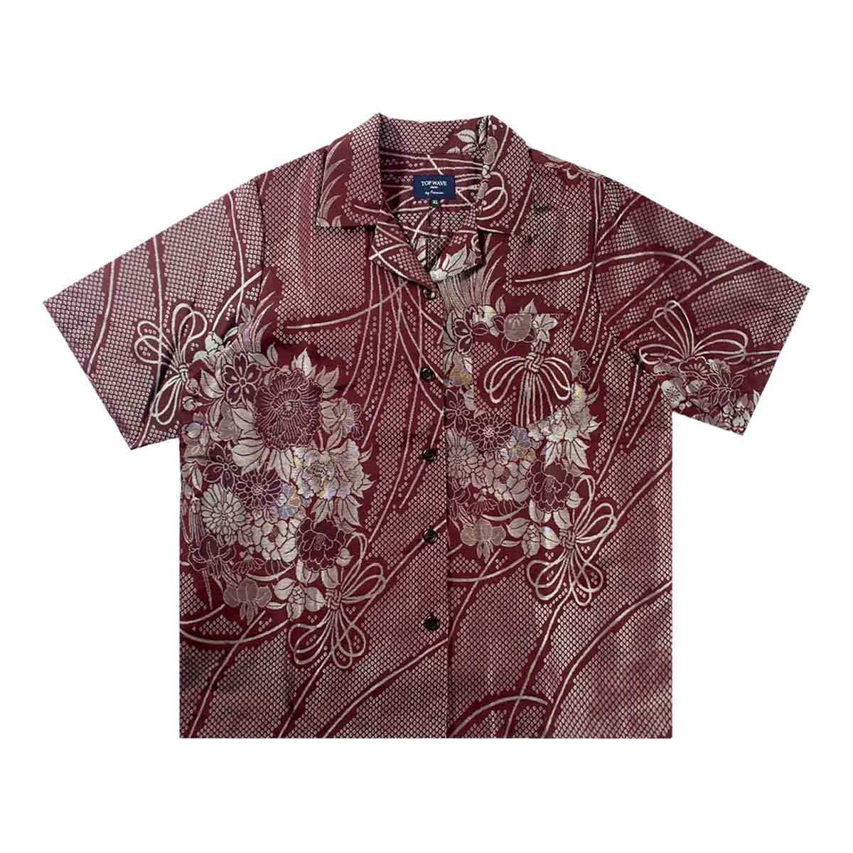 着物アロハシャツ レディース XL AHKHF-XL91-zoom-1