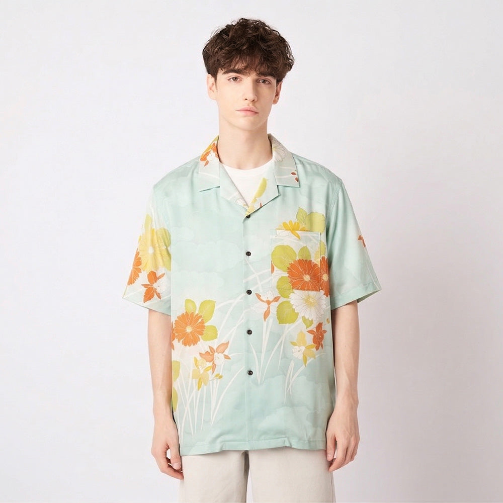 着物アロハシャツ メンズ L AHVN-L369-5