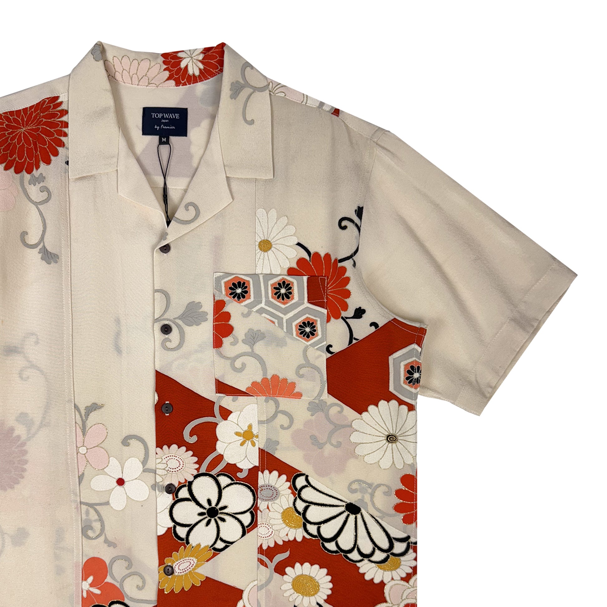 Camisa hawaiana de kimono, talla M [AHVN-M355]-4
