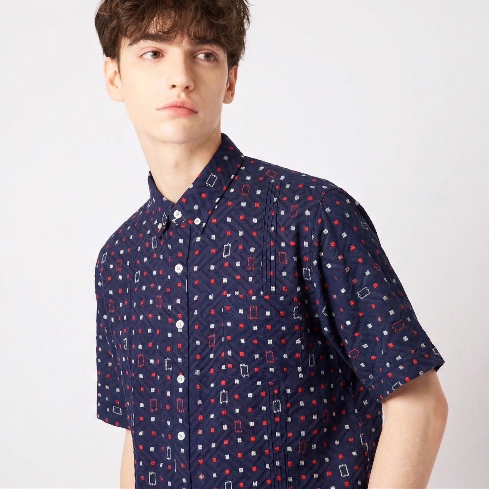 着物ボタンダウンシャツ メンズ XL BDVN-XL84-zoom-4