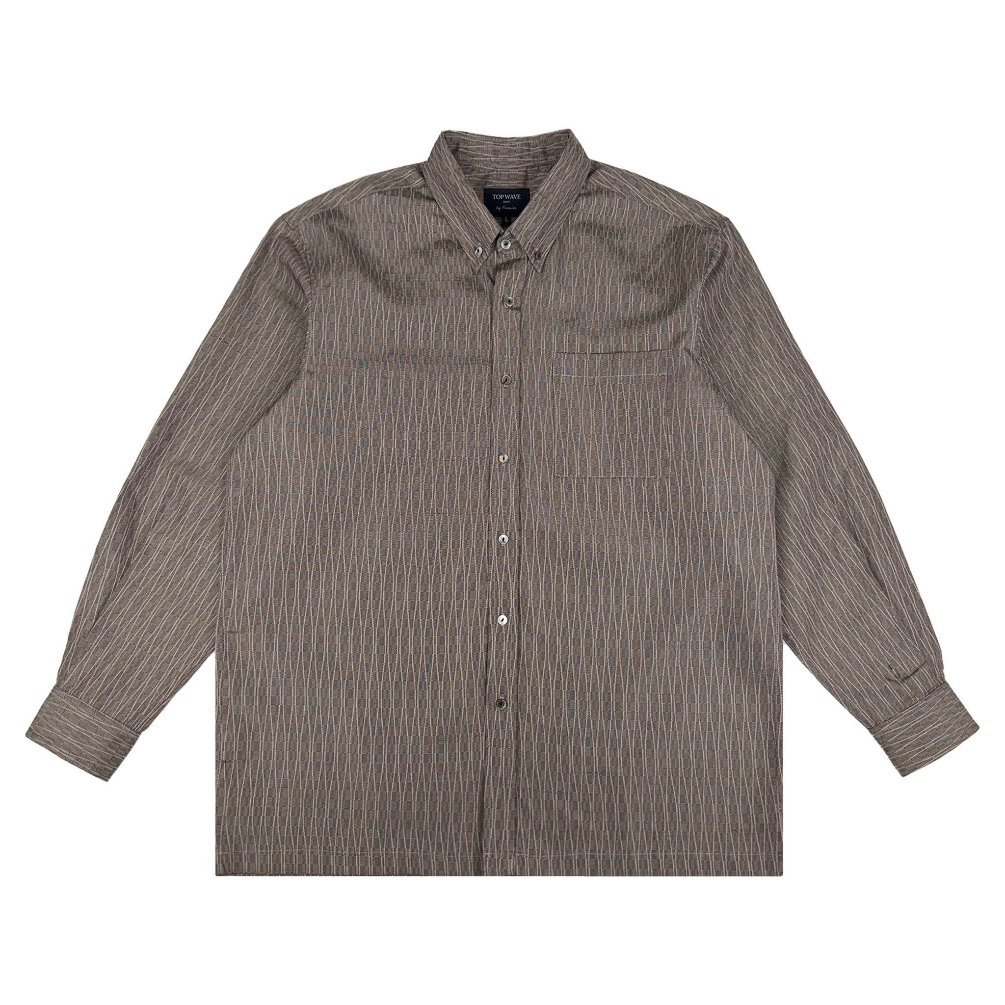 着物長袖シャツ メンズ L LSVN-L02