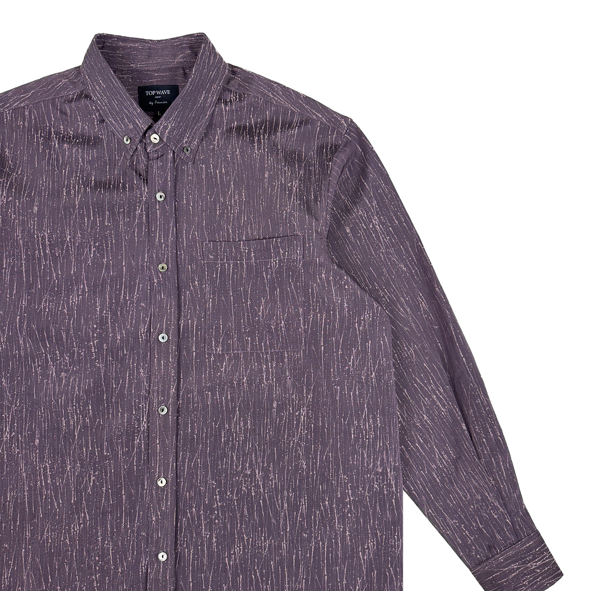 着物長袖シャツ メンズ L LSVN-L04-3