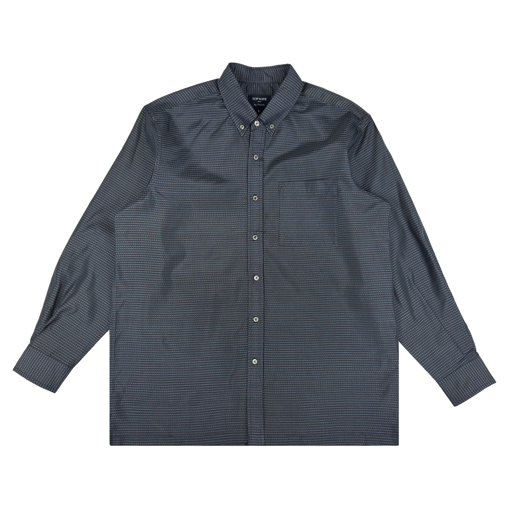 着物長袖シャツ メンズ L LSVN-L05