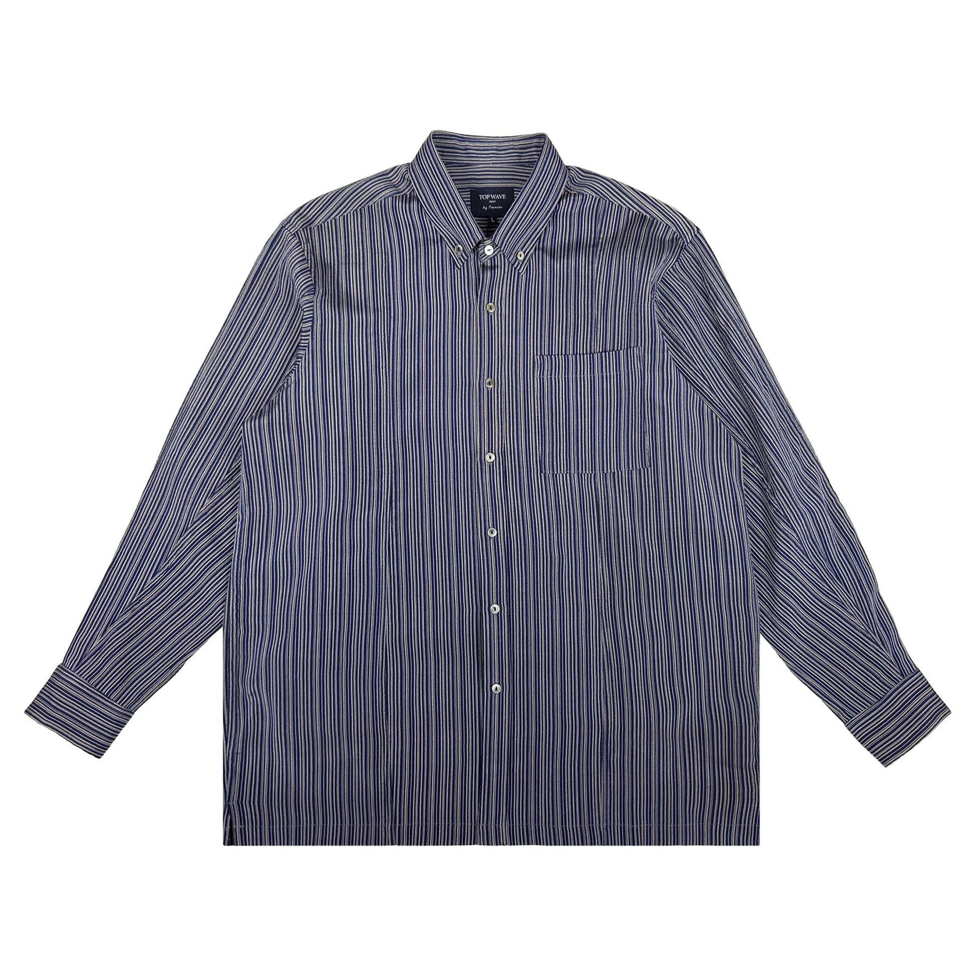 着物長袖シャツ メンズ L LSVN-L06-1