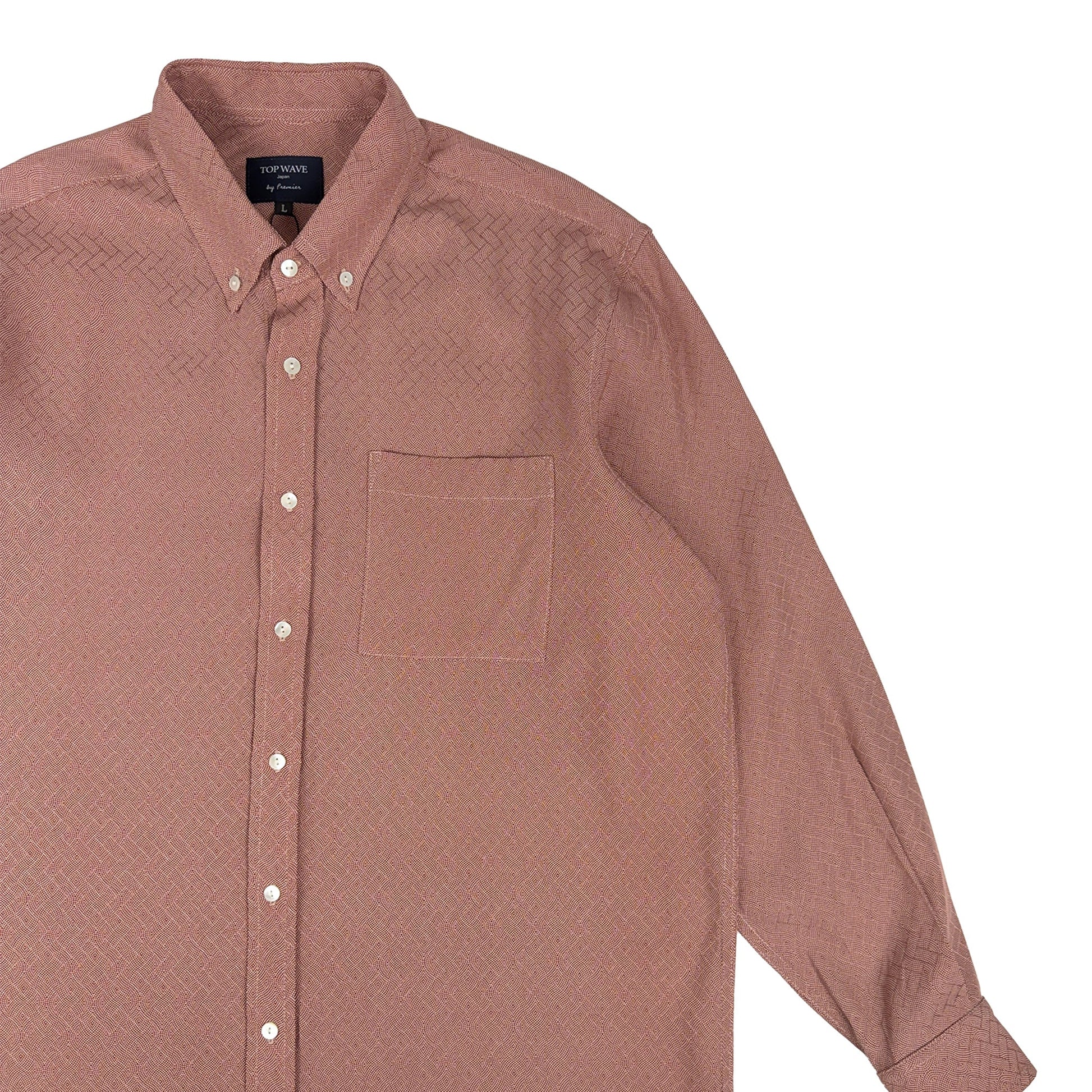 着物長袖シャツ メンズ L LSVN-L08-4