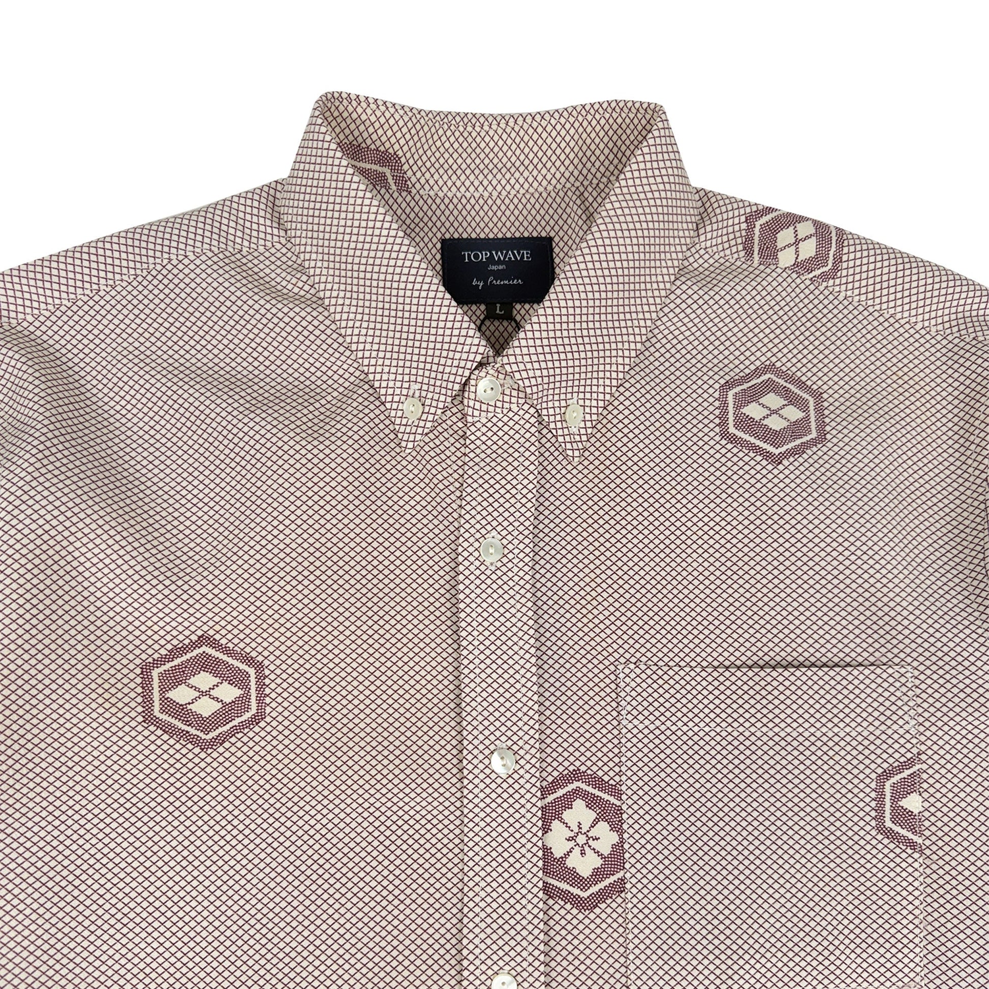 着物長袖シャツ メンズ L LSVN-L09-3