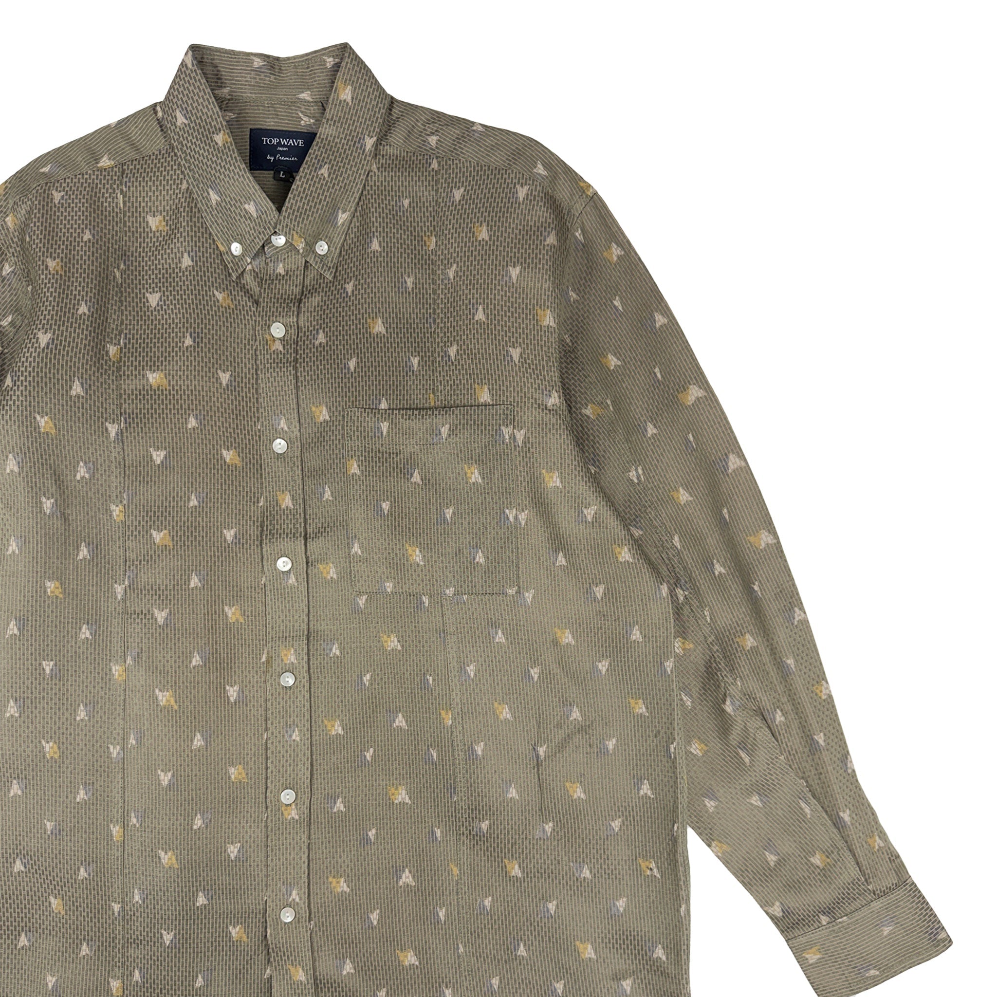 着物長袖シャツ メンズ L LSVN-L101-zoom-3