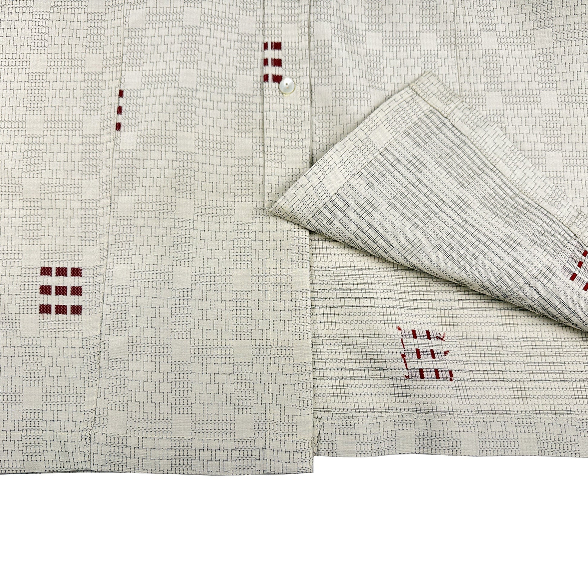 着物長袖シャツ メンズ L LSVN-L103-5