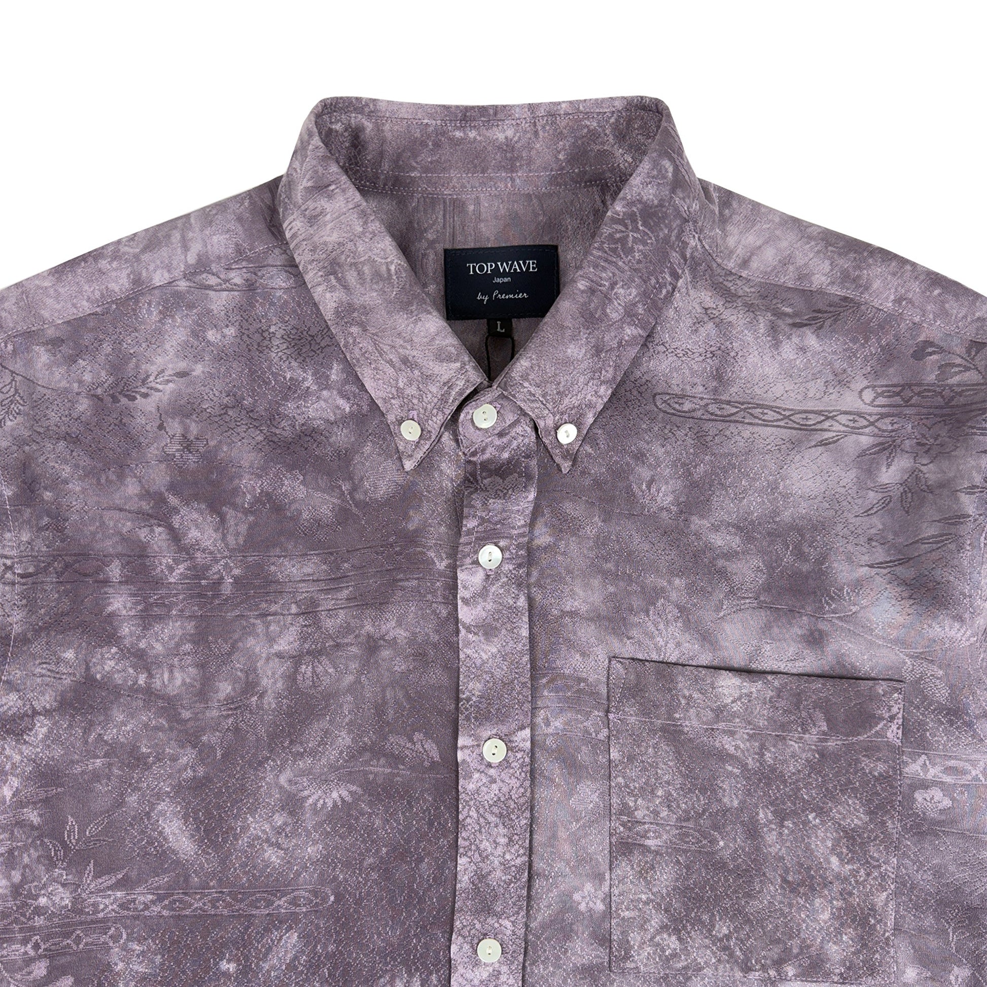 着物長袖シャツ メンズ L LSVN-L14-3