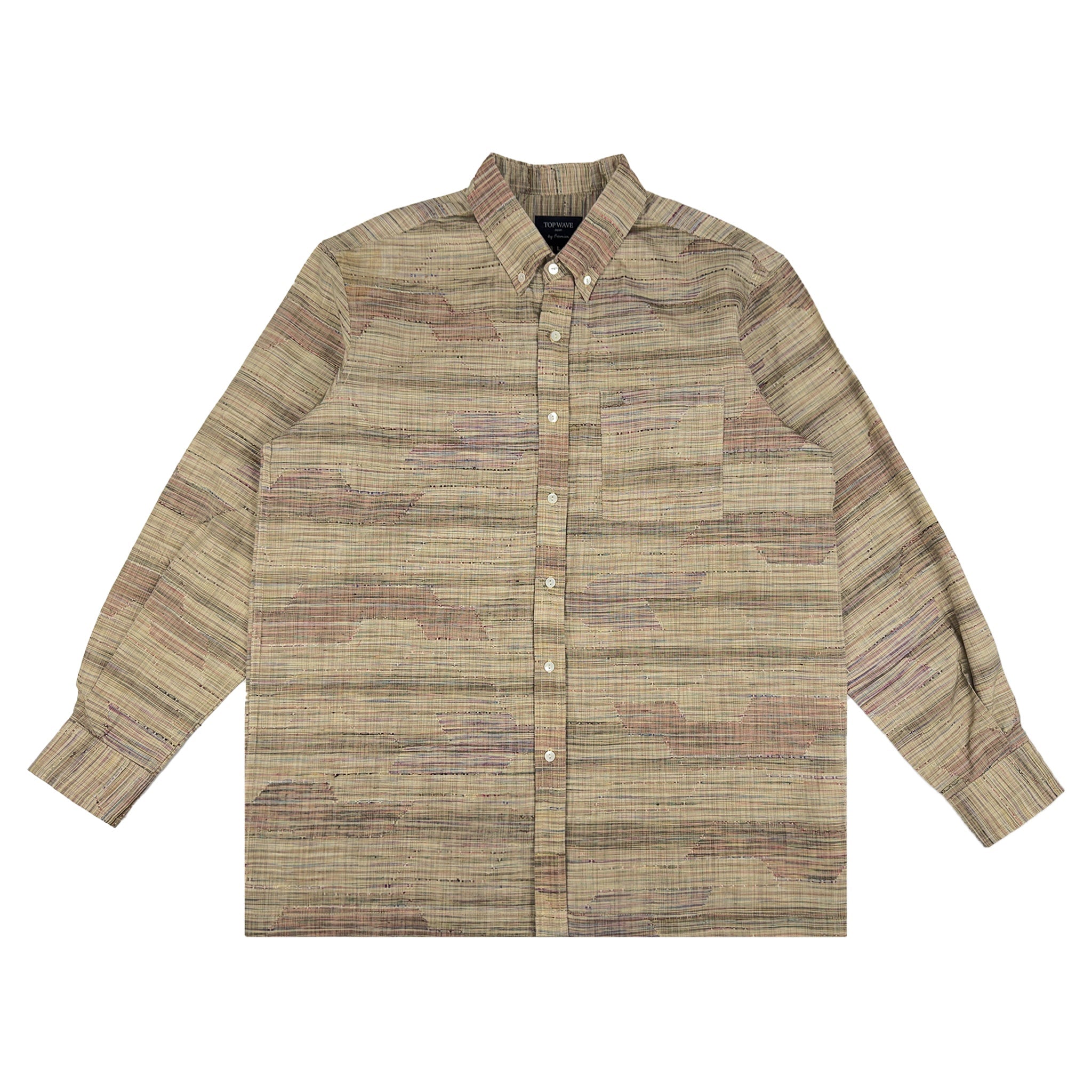 着物長袖シャツ メンズ L LSVN-L17