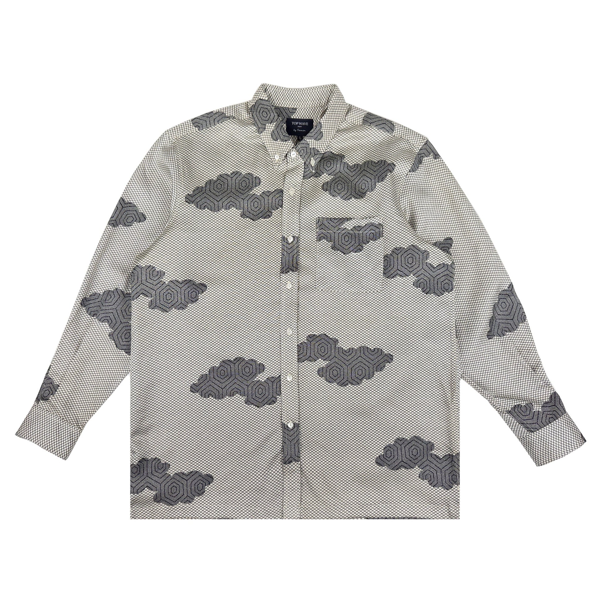 着物長袖シャツ メンズ L LSVN-L18-1