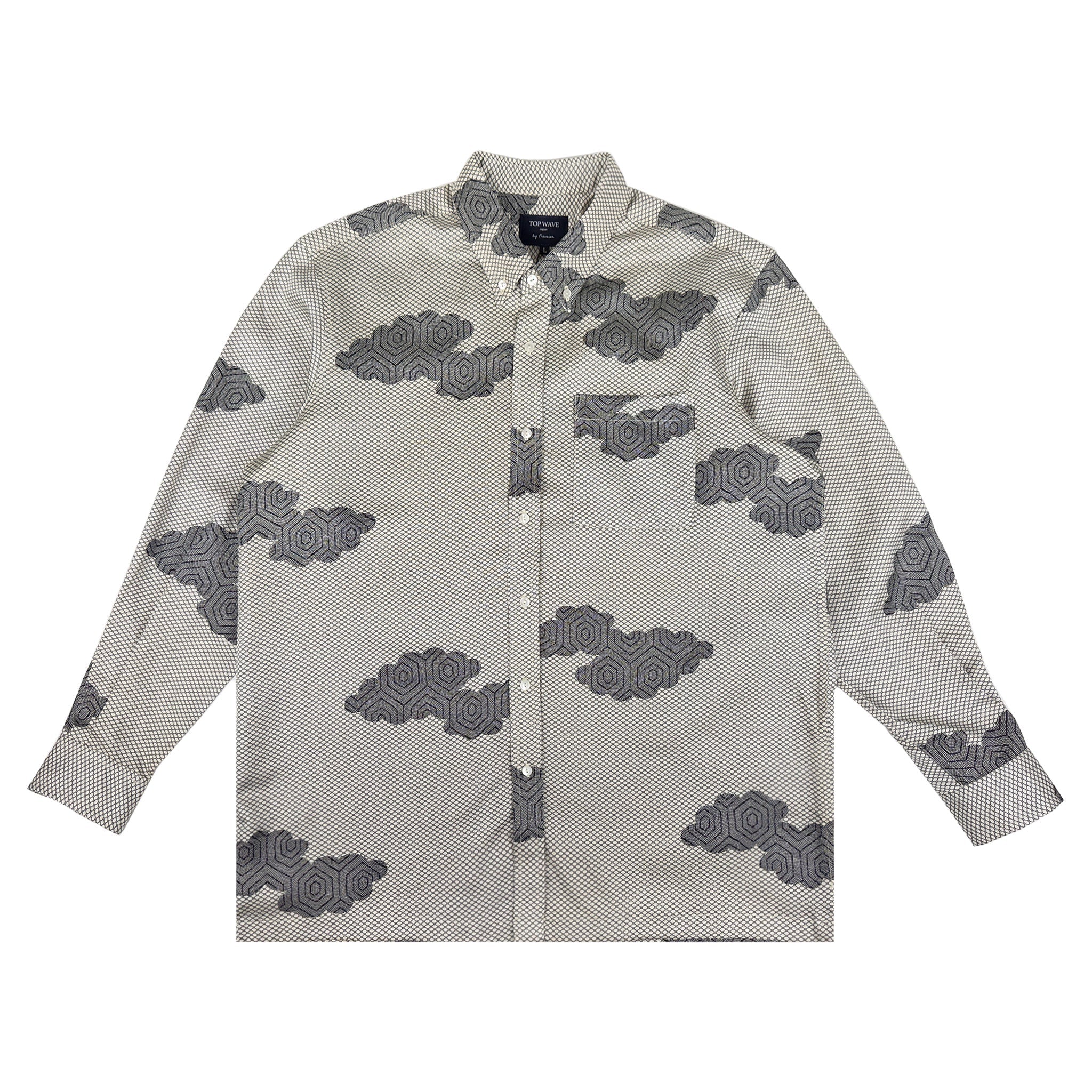 着物長袖シャツ メンズ L LSVN-L18