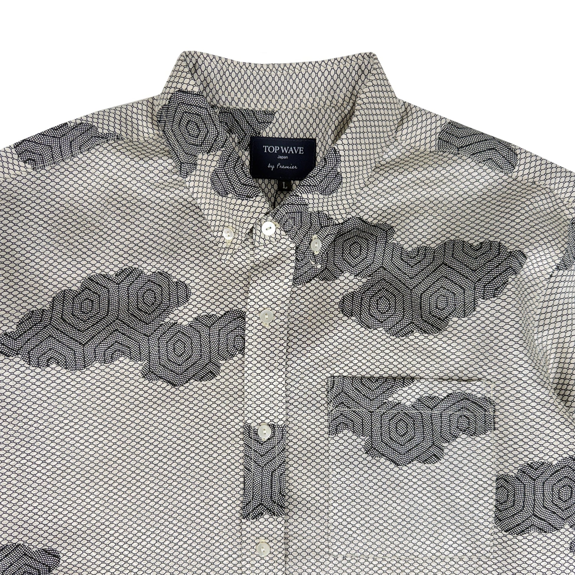 着物長袖シャツ メンズ L LSVN-L18-3