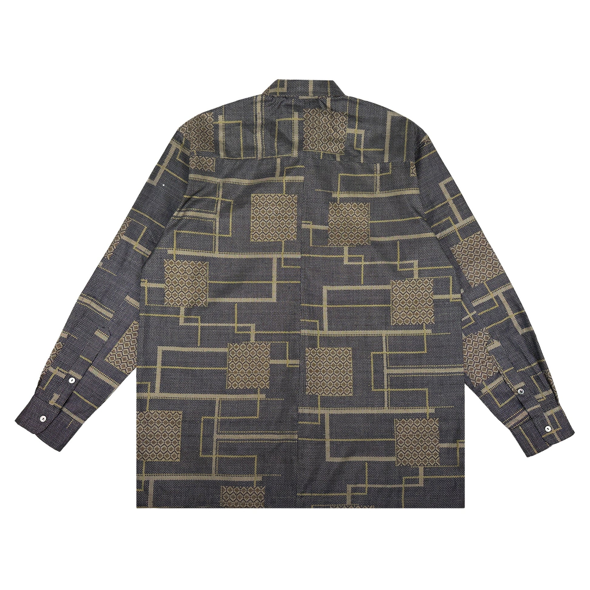 着物長袖シャツ メンズ L LSVN-L19-2