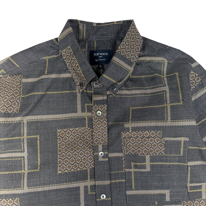 着物長袖シャツ メンズ L LSVN-L19-zoom-