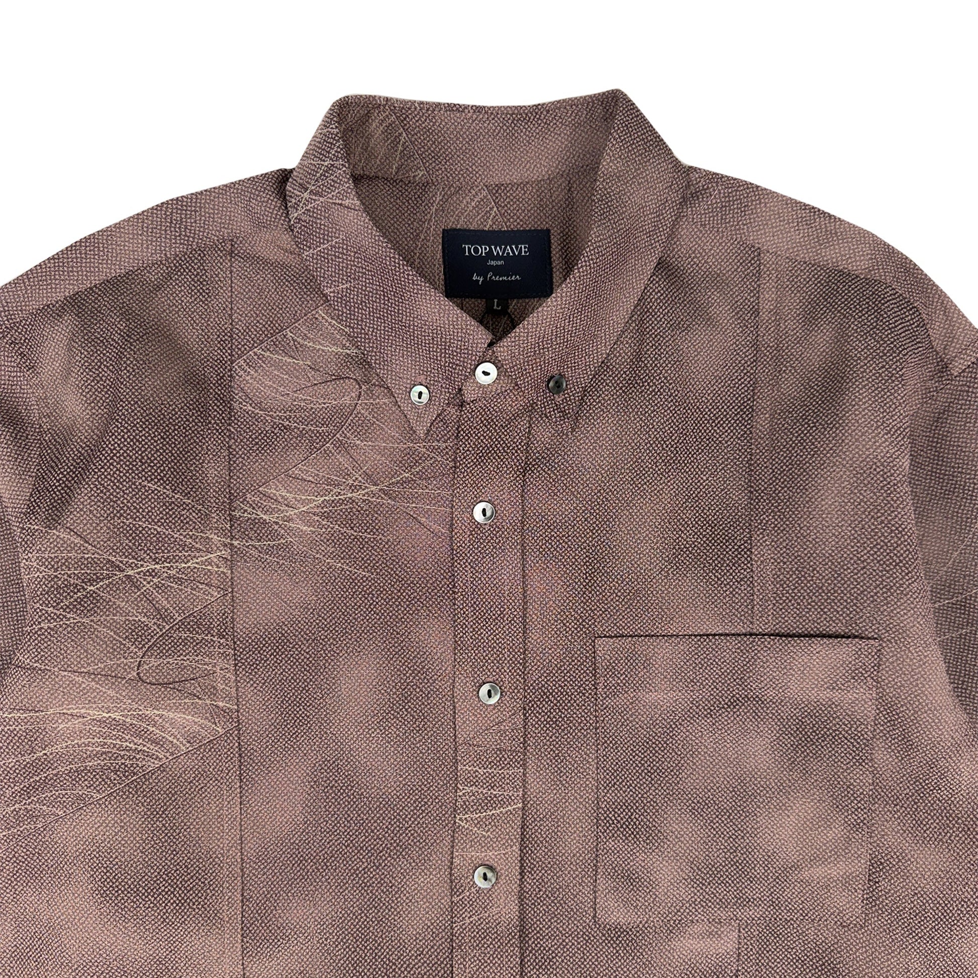 着物長袖シャツ メンズ L LSVN-L23-3