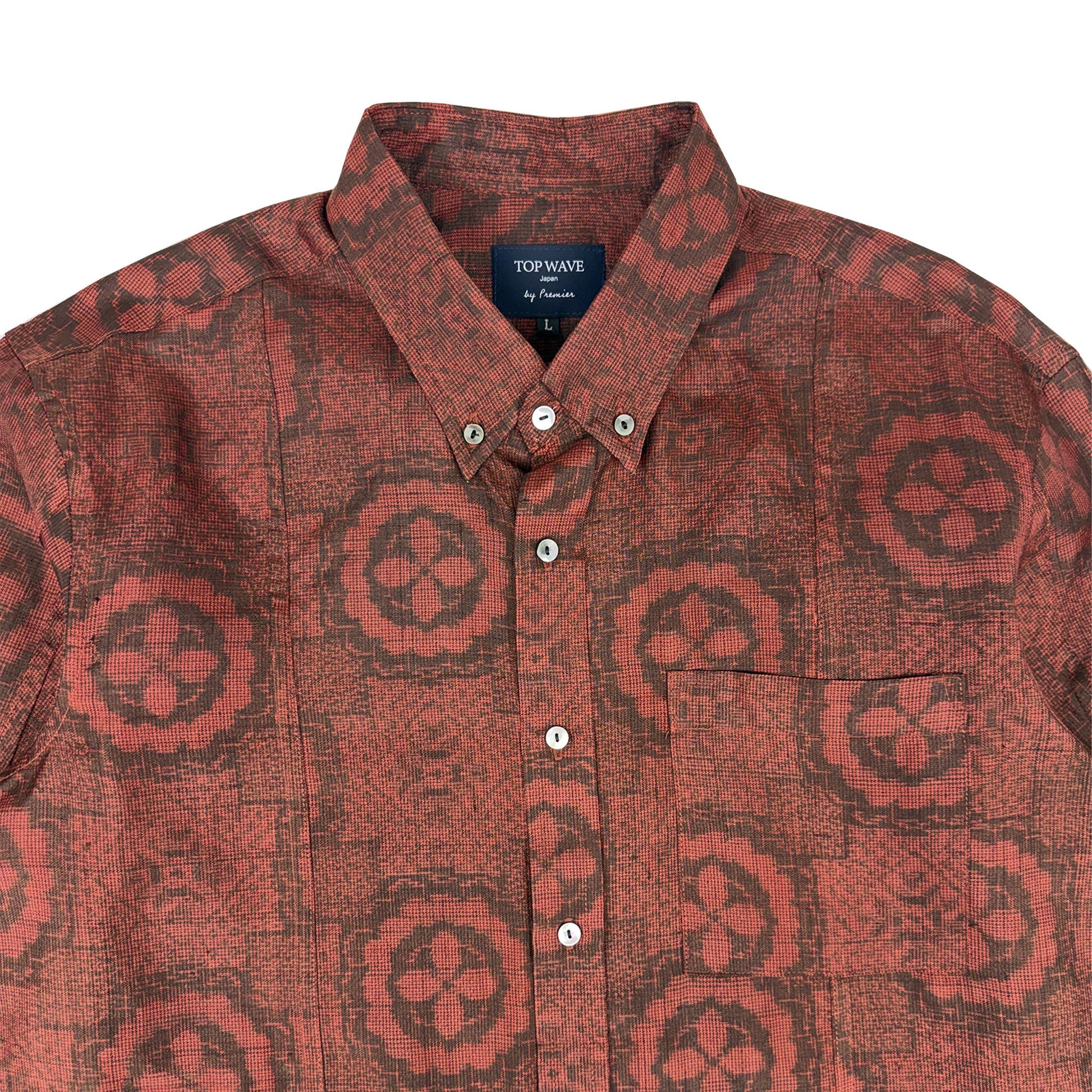 着物長袖シャツ メンズ L LSVN-L25-3