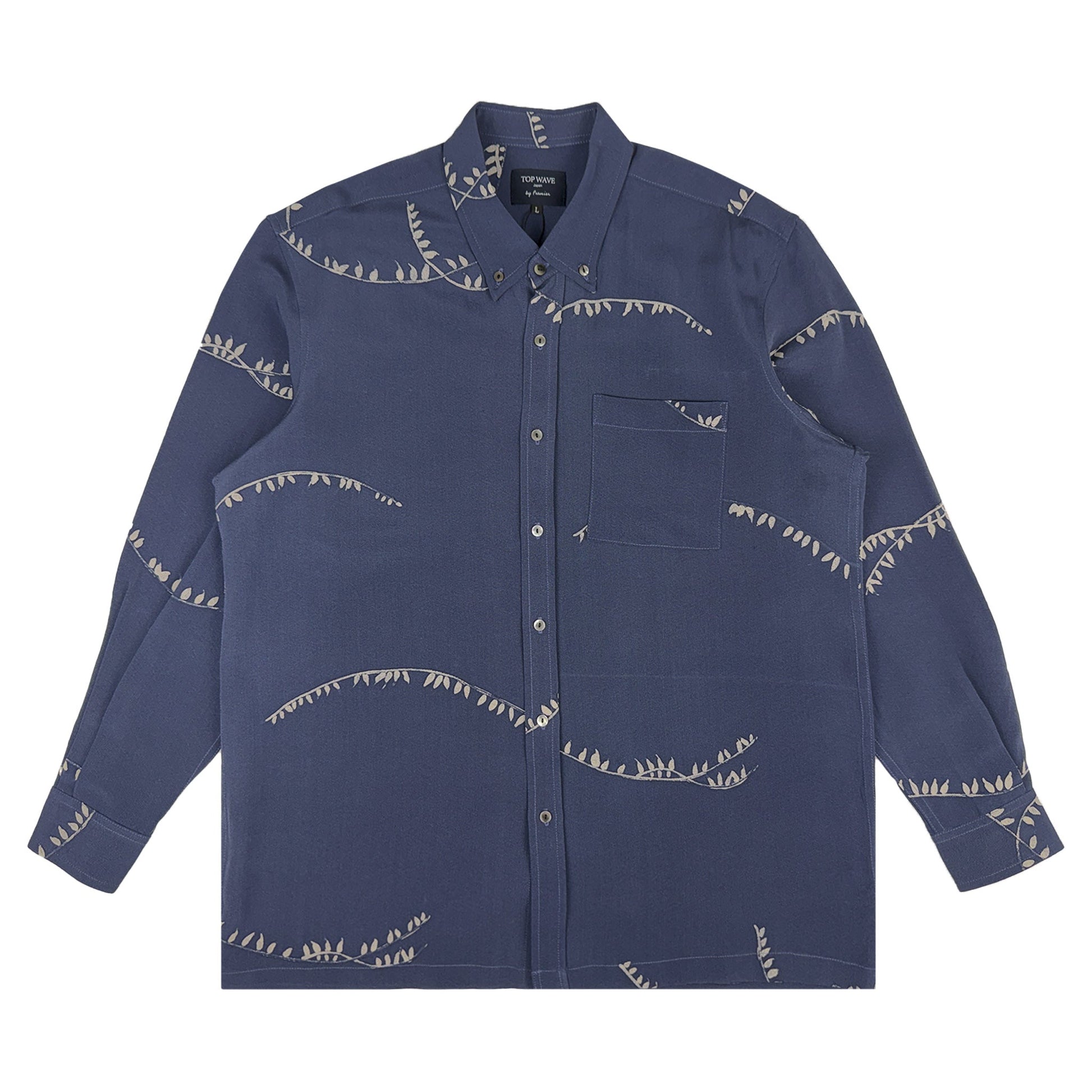 着物長袖シャツ メンズ L LSVN-L28-1