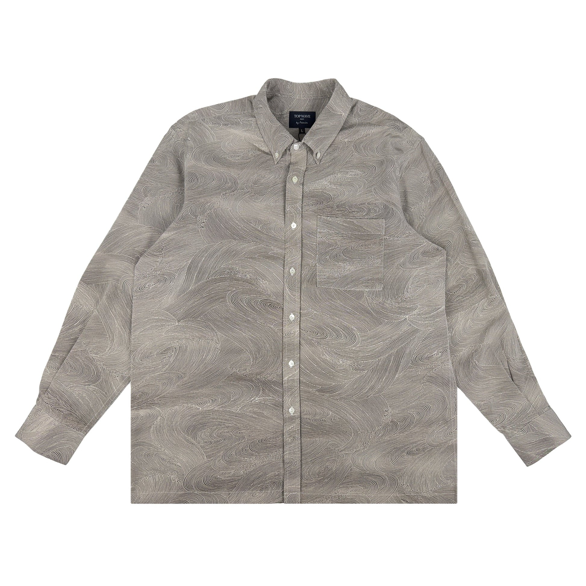 着物長袖シャツ メンズ L LSVN-L29-1