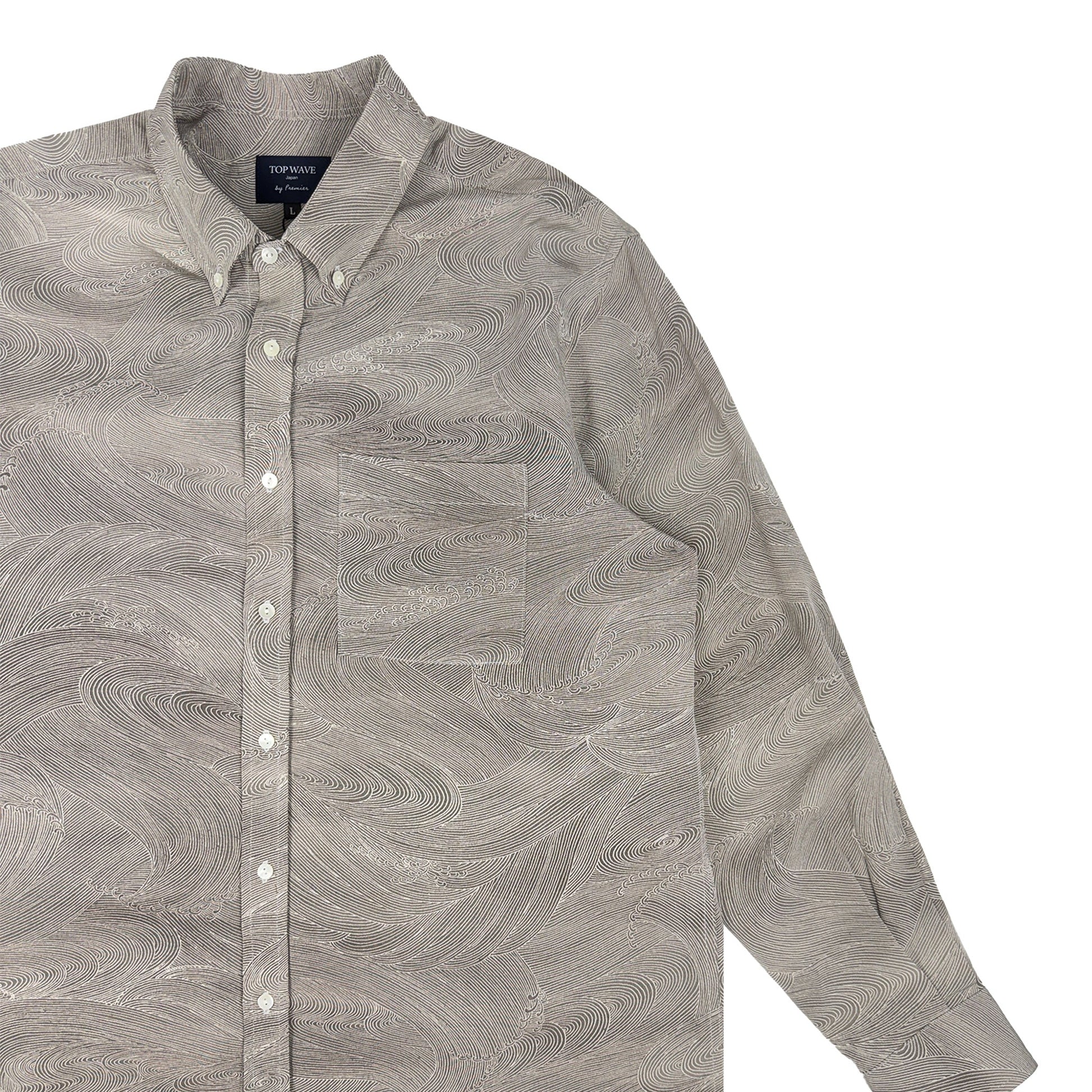 着物長袖シャツ メンズ L LSVN-L29-4