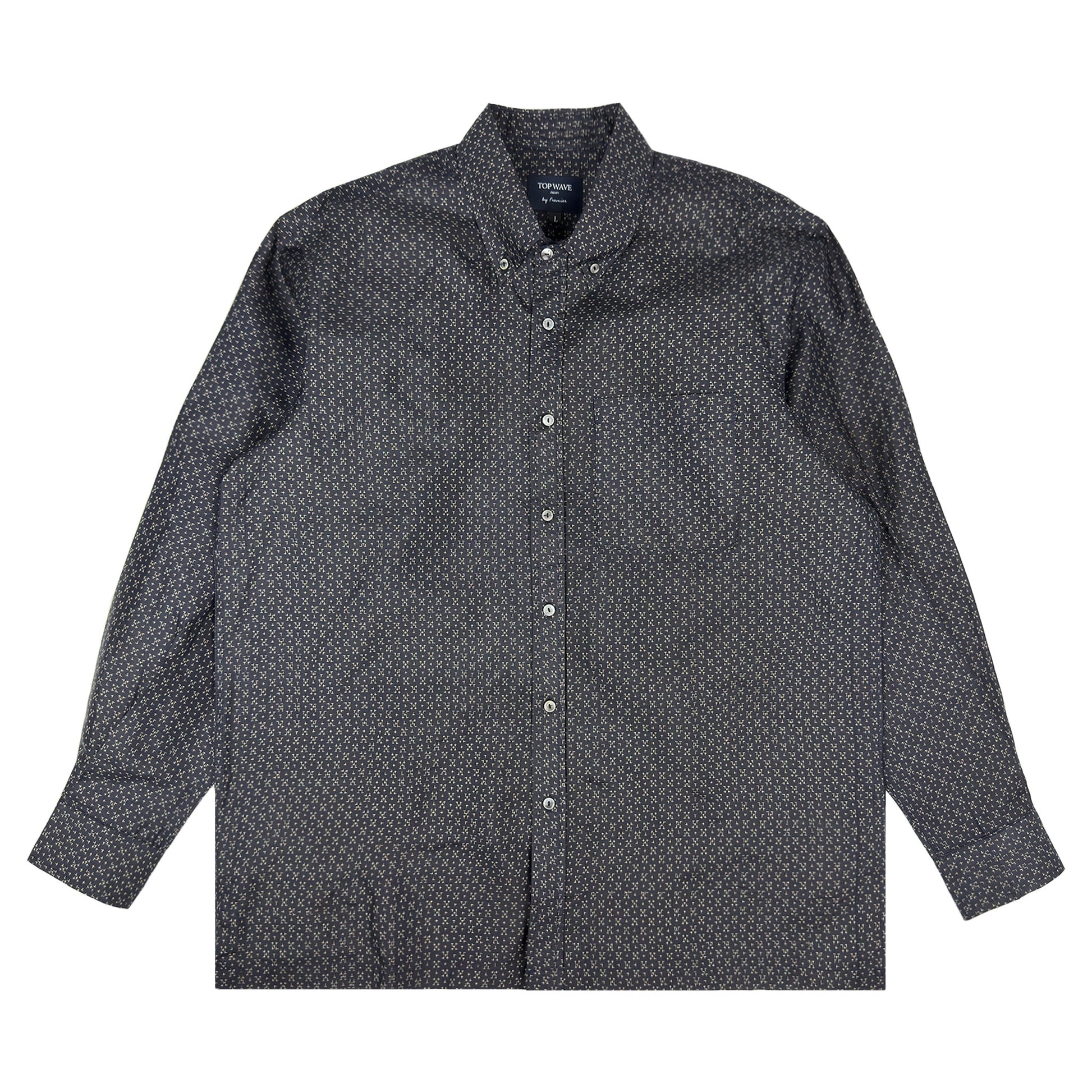 着物長袖シャツ メンズ L LSVN-L30-1