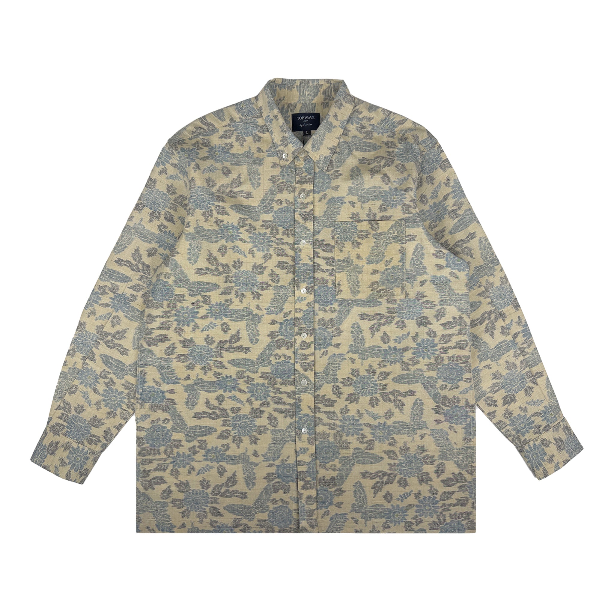 着物長袖シャツ メンズ L LSVN-L31