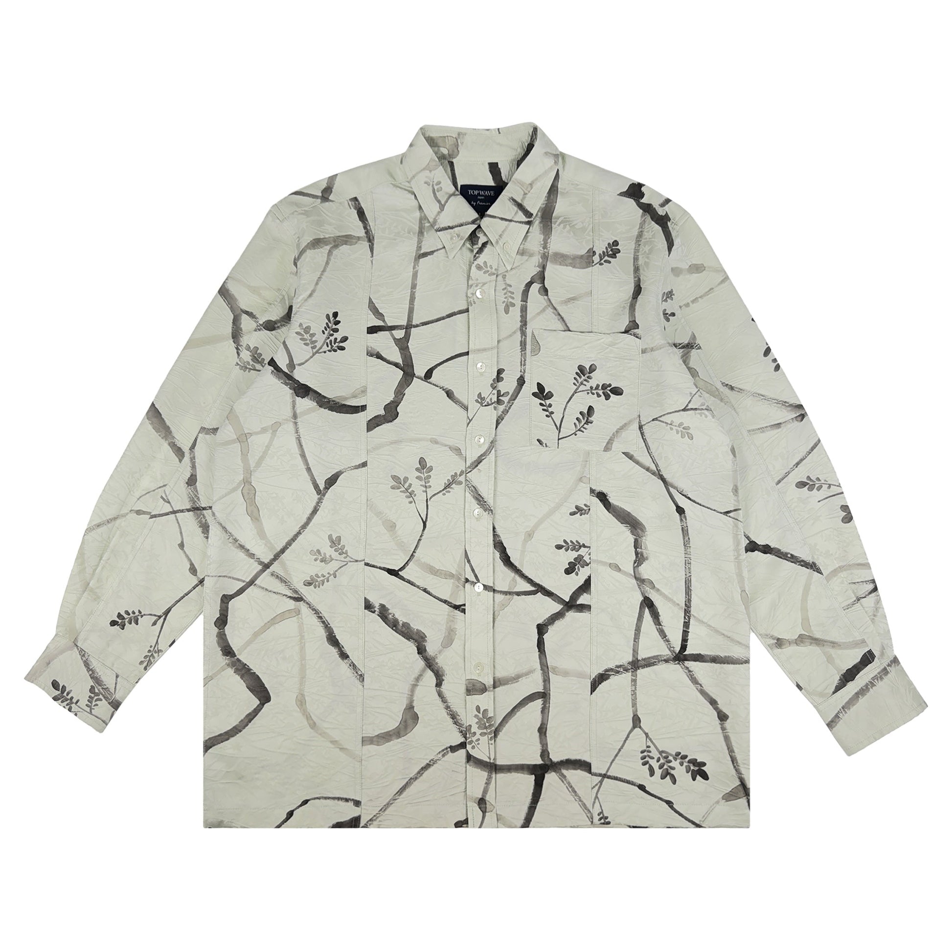 着物長袖シャツ メンズ L LSVN-L35-1