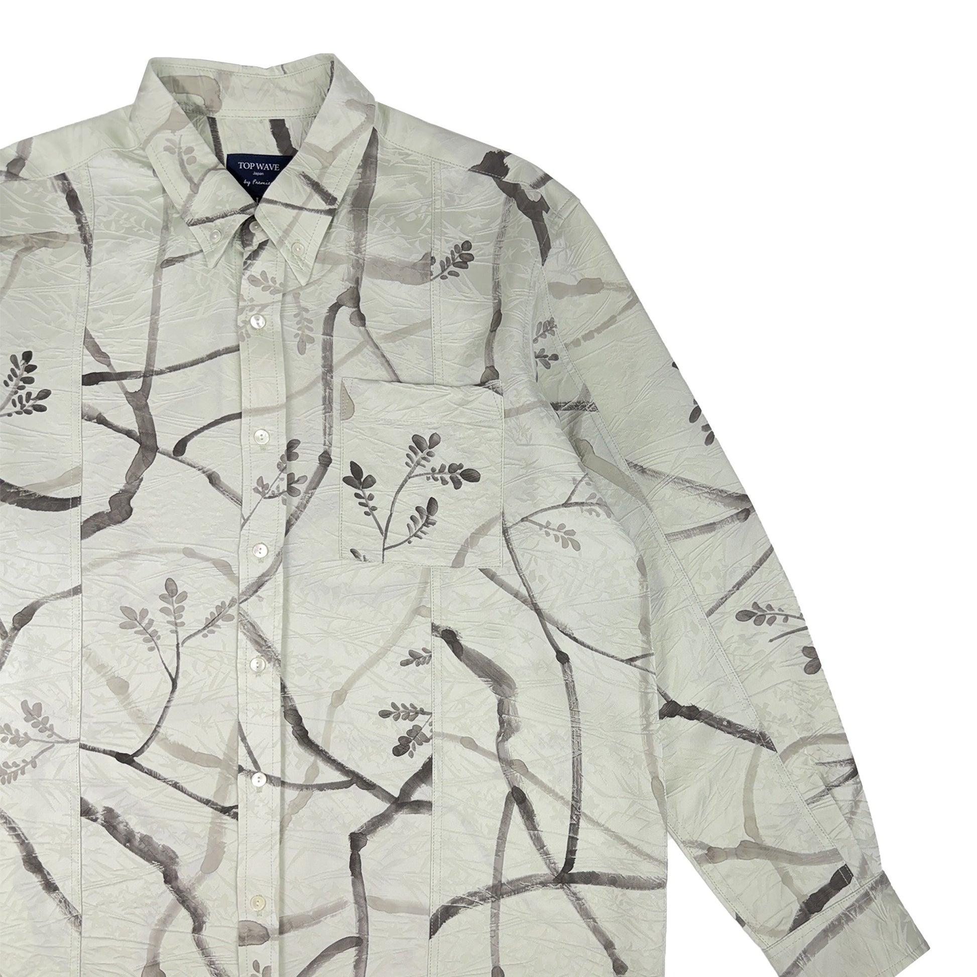 着物長袖シャツ メンズ L LSVN-L35-4