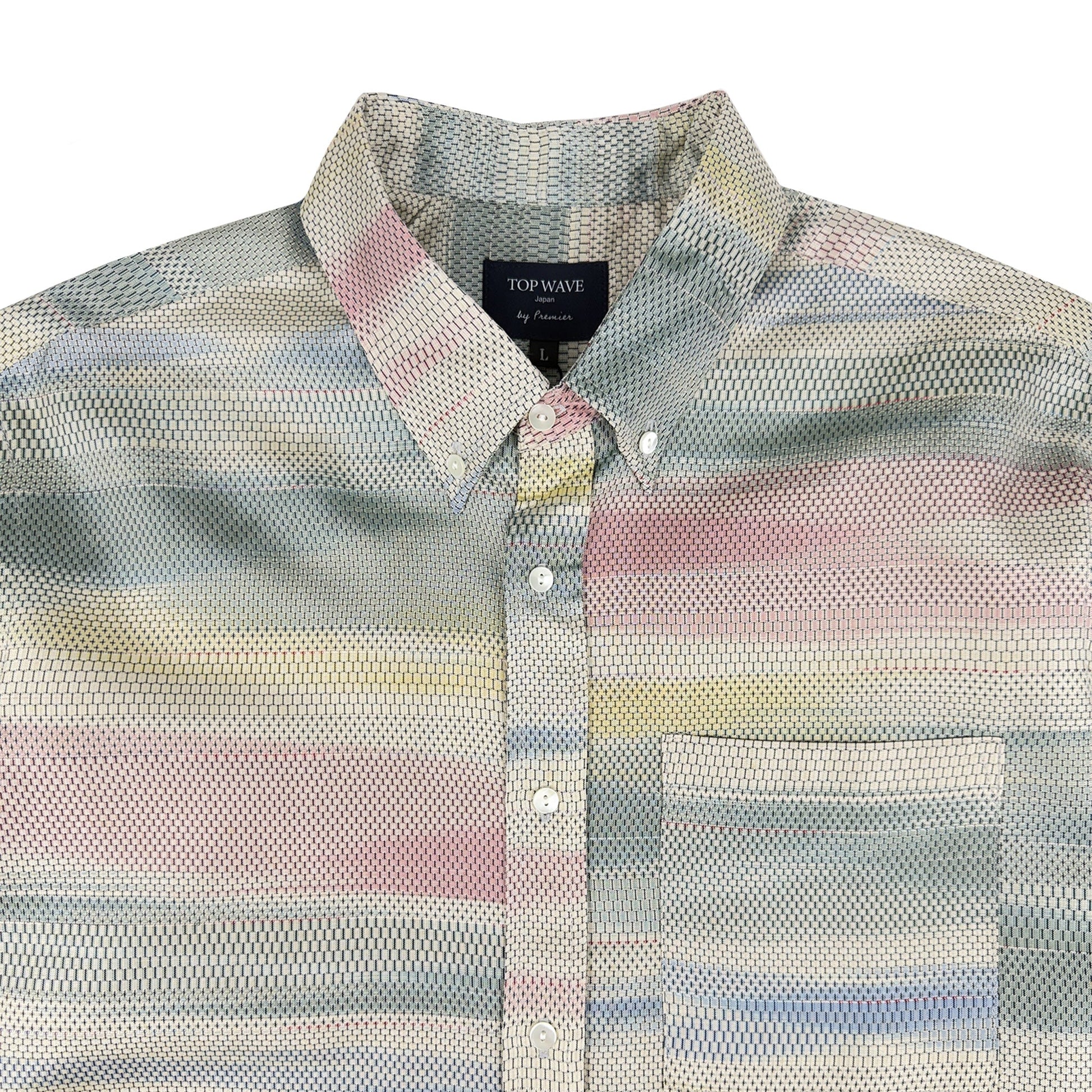 着物長袖シャツ メンズ L LSVN-L38-3