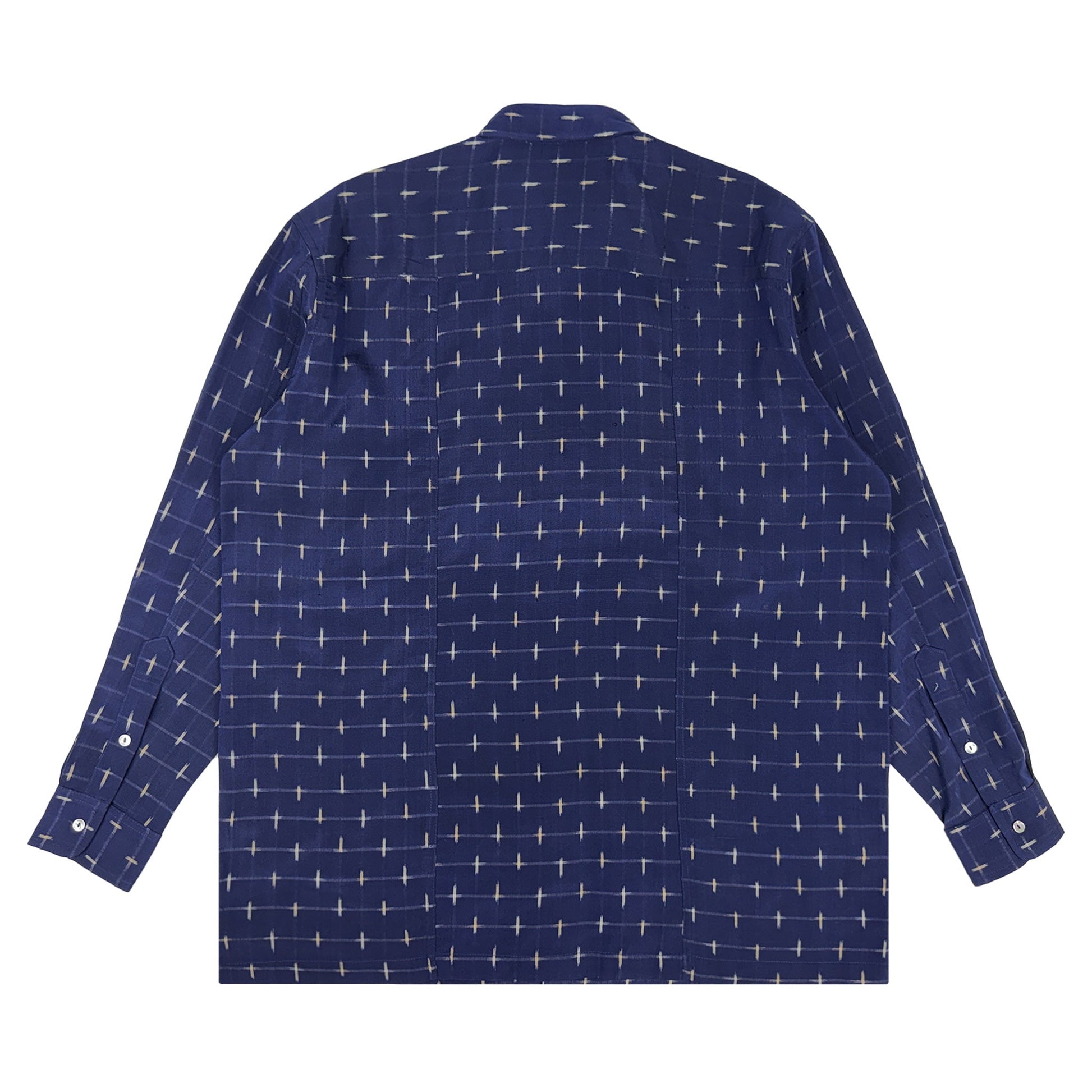 着物長袖シャツ メンズ L LSVN-L41-2