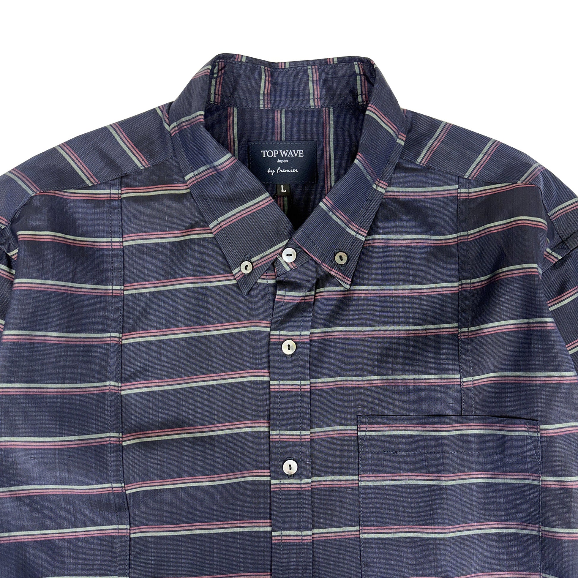 着物長袖シャツ メンズ L LSVN-L42-3