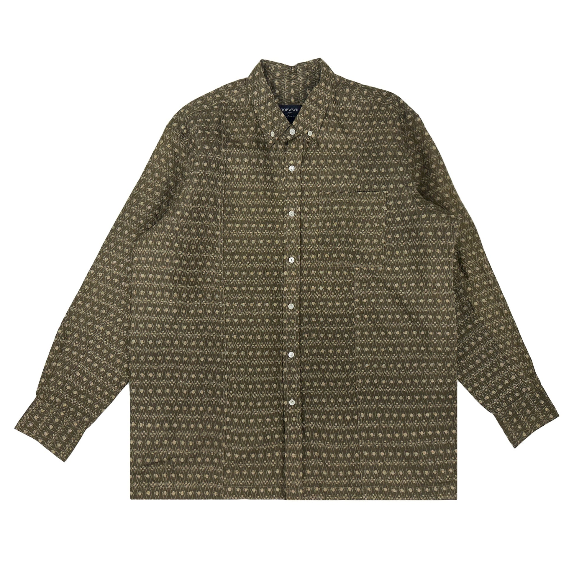 着物長袖シャツ メンズ L LSVN-L43-1