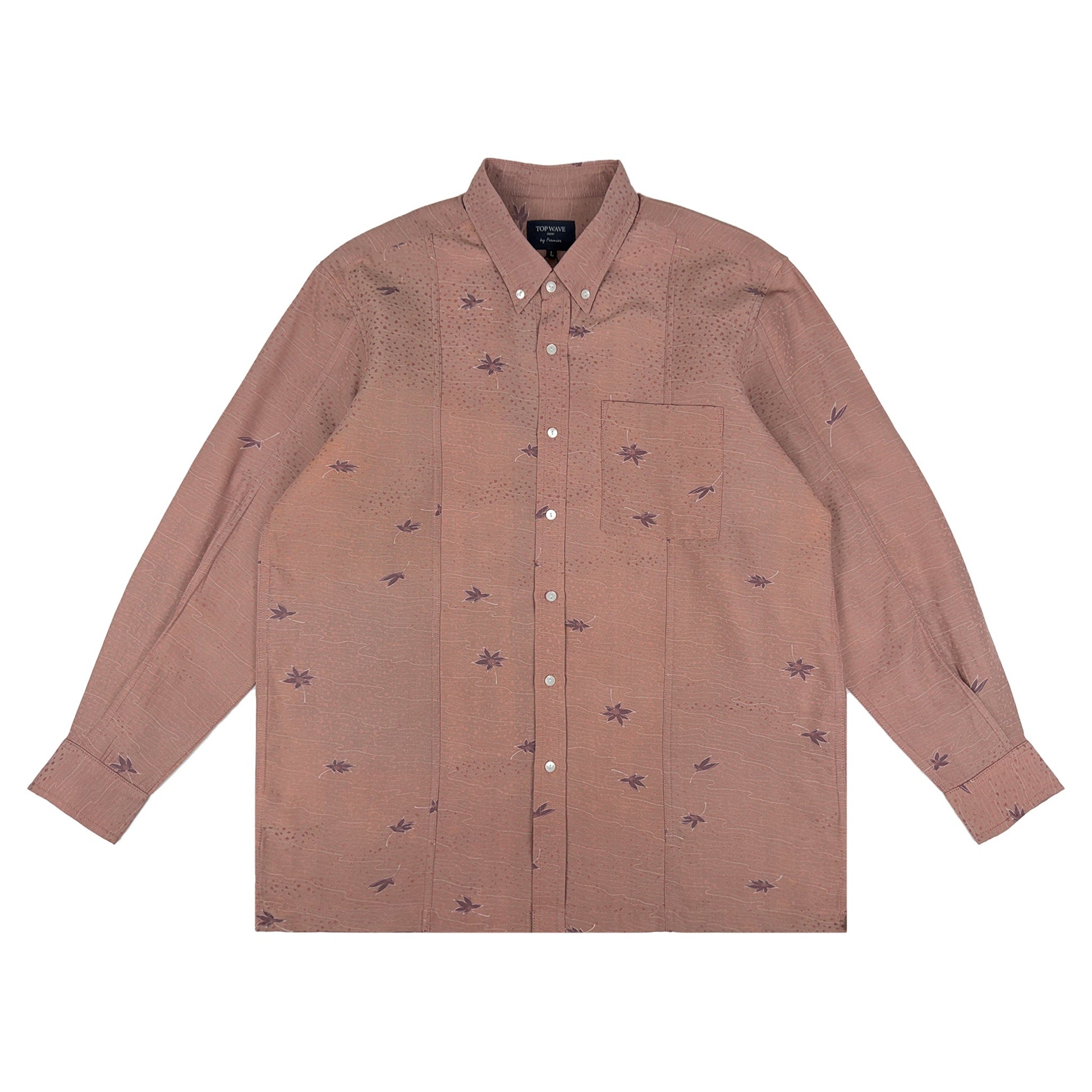 着物長袖シャツ メンズ L LSVN-L44-1