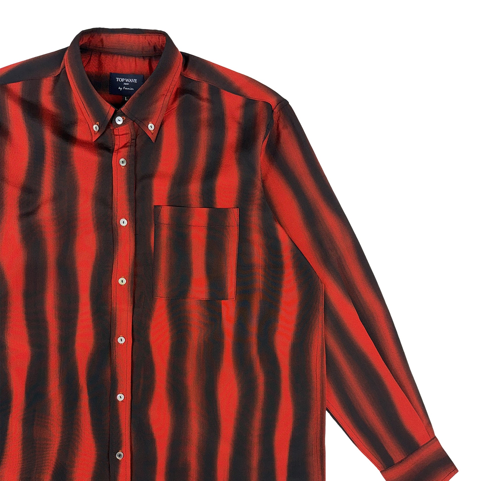 着物長袖シャツ メンズ L LSVN-L45-4