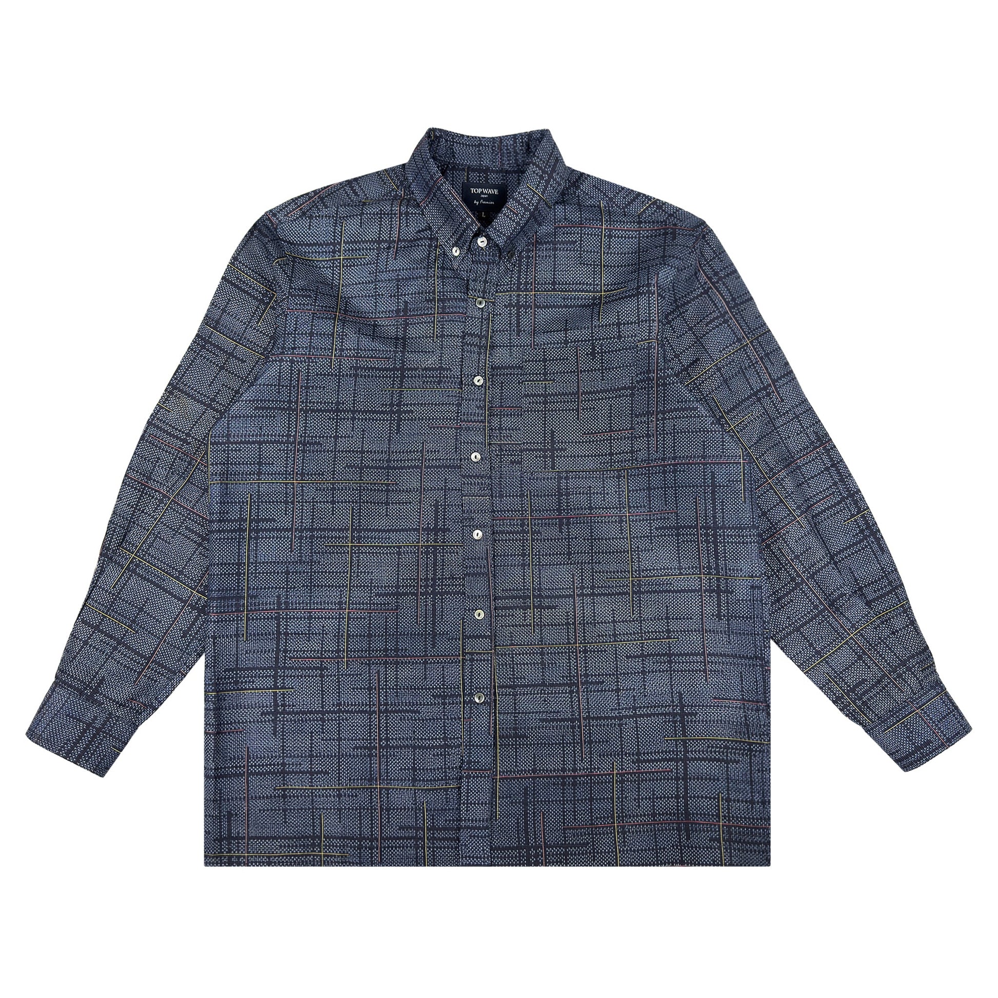 着物長袖シャツ メンズ L LSVN-L46-1