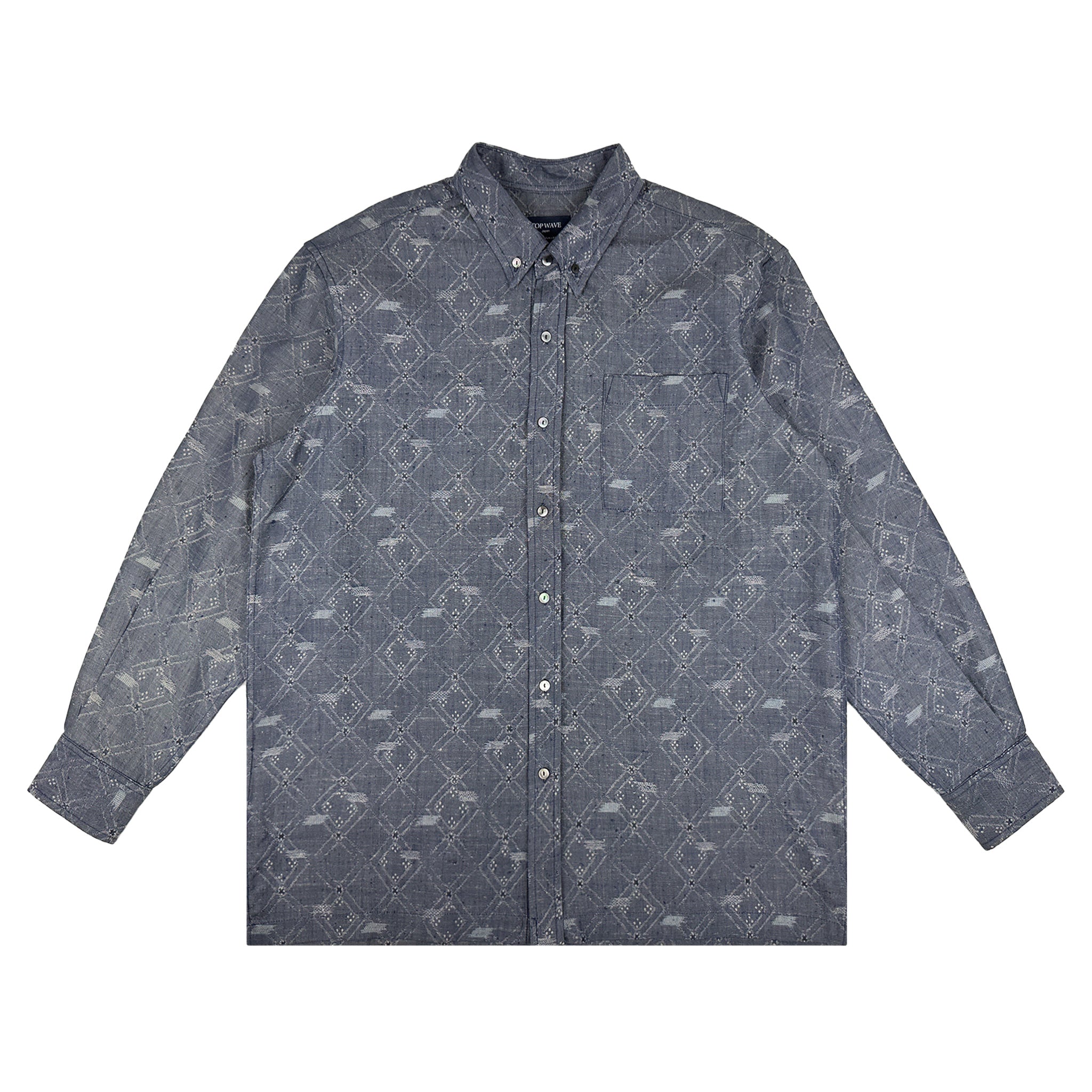 着物長袖シャツ メンズ L LSVN-L48