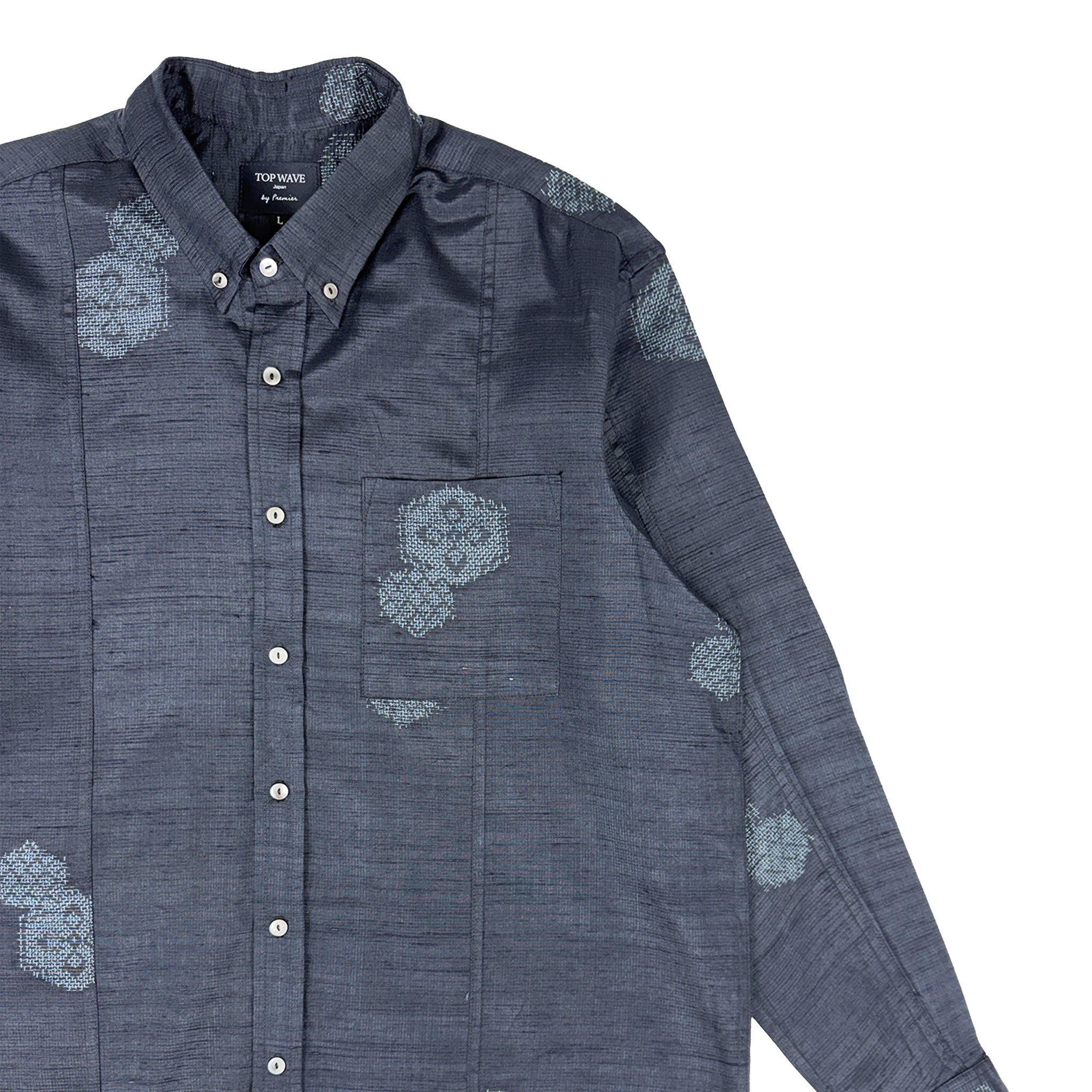 着物長袖シャツ メンズ L LSVN-L50-zoom-4