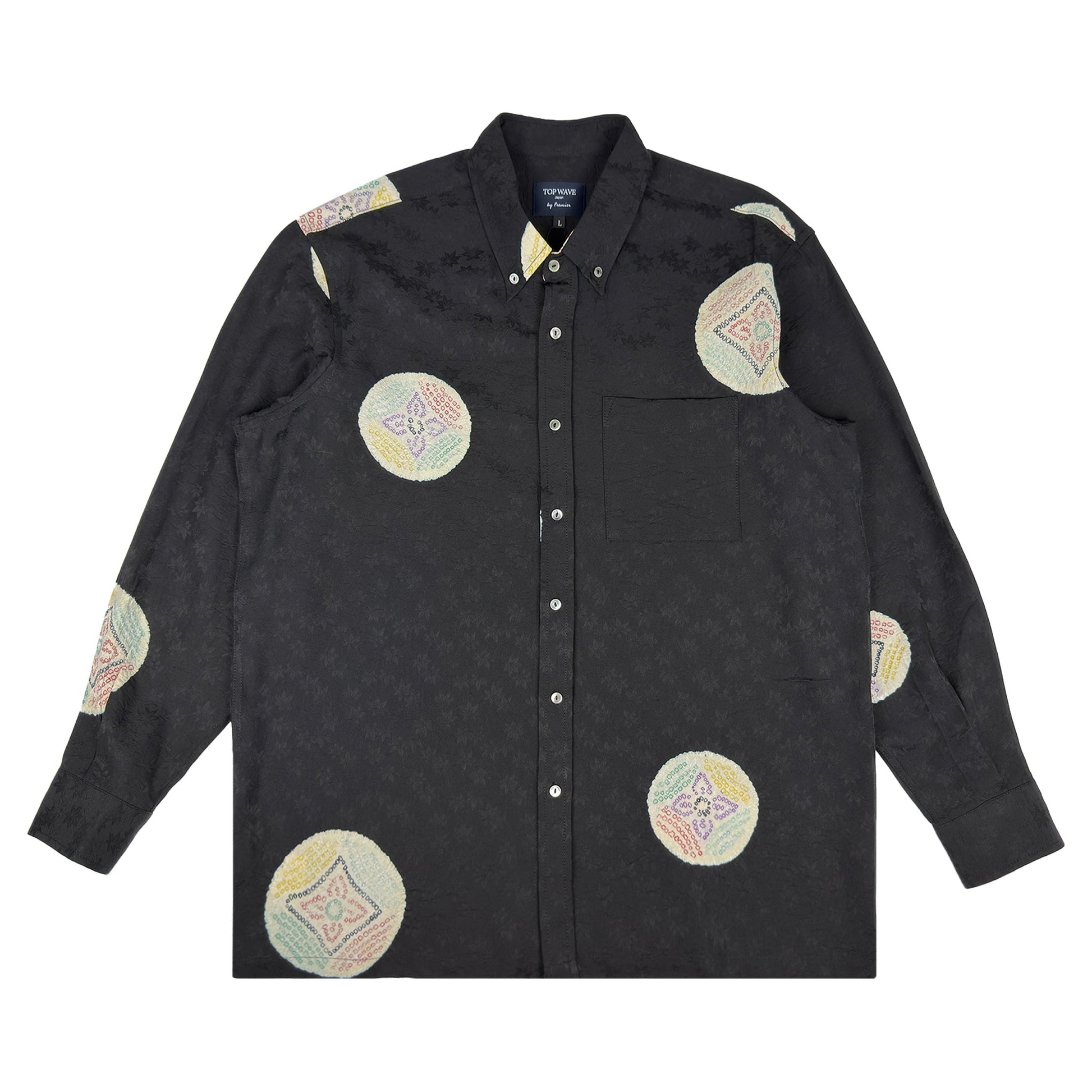 着物長袖シャツ メンズ L LSVN-L54-1