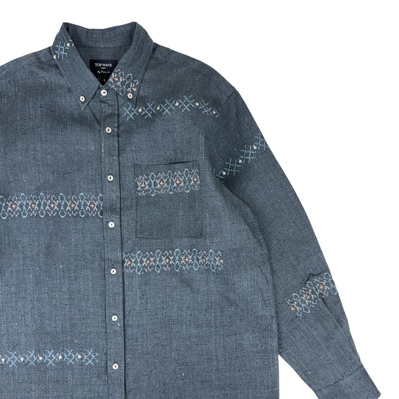 着物長袖シャツ メンズ L LSVN-L57-zoom-