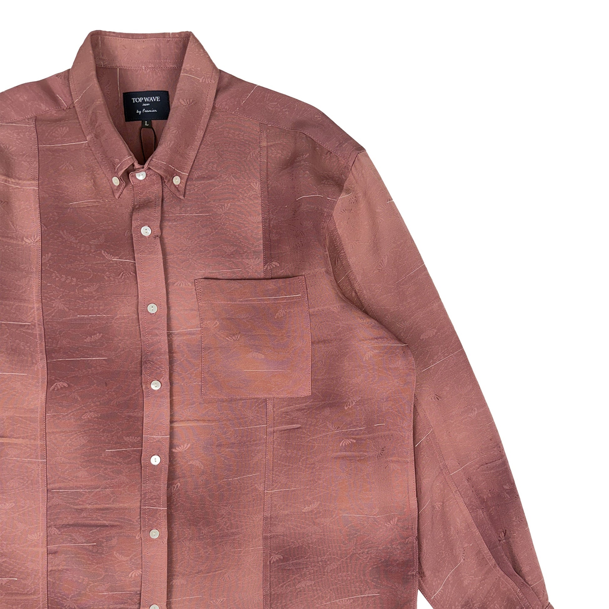 着物長袖シャツ メンズ L LSVN-L59-4