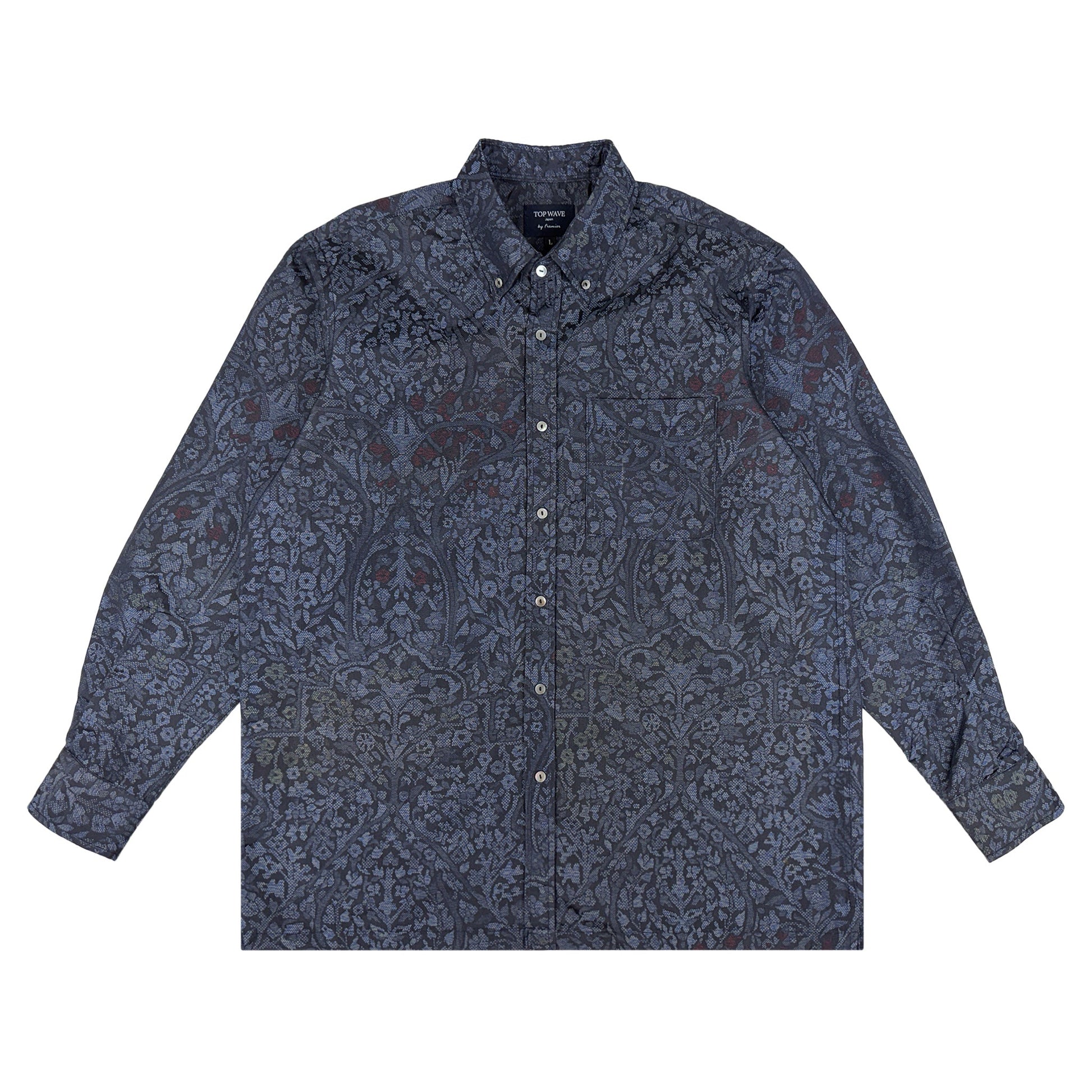 着物長袖シャツ メンズ L LSVN-L60-1