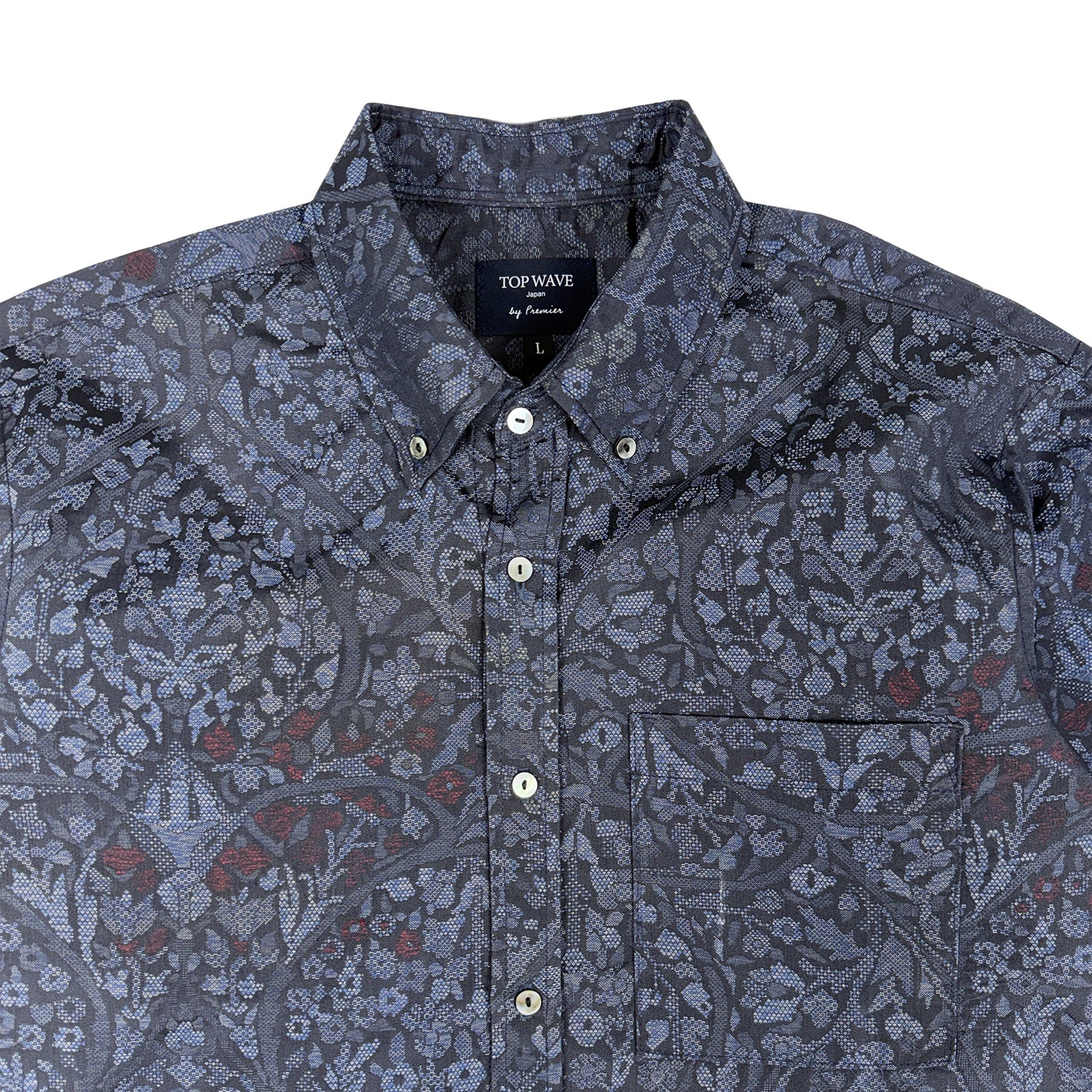 着物長袖シャツ メンズ L LSVN-L60-3