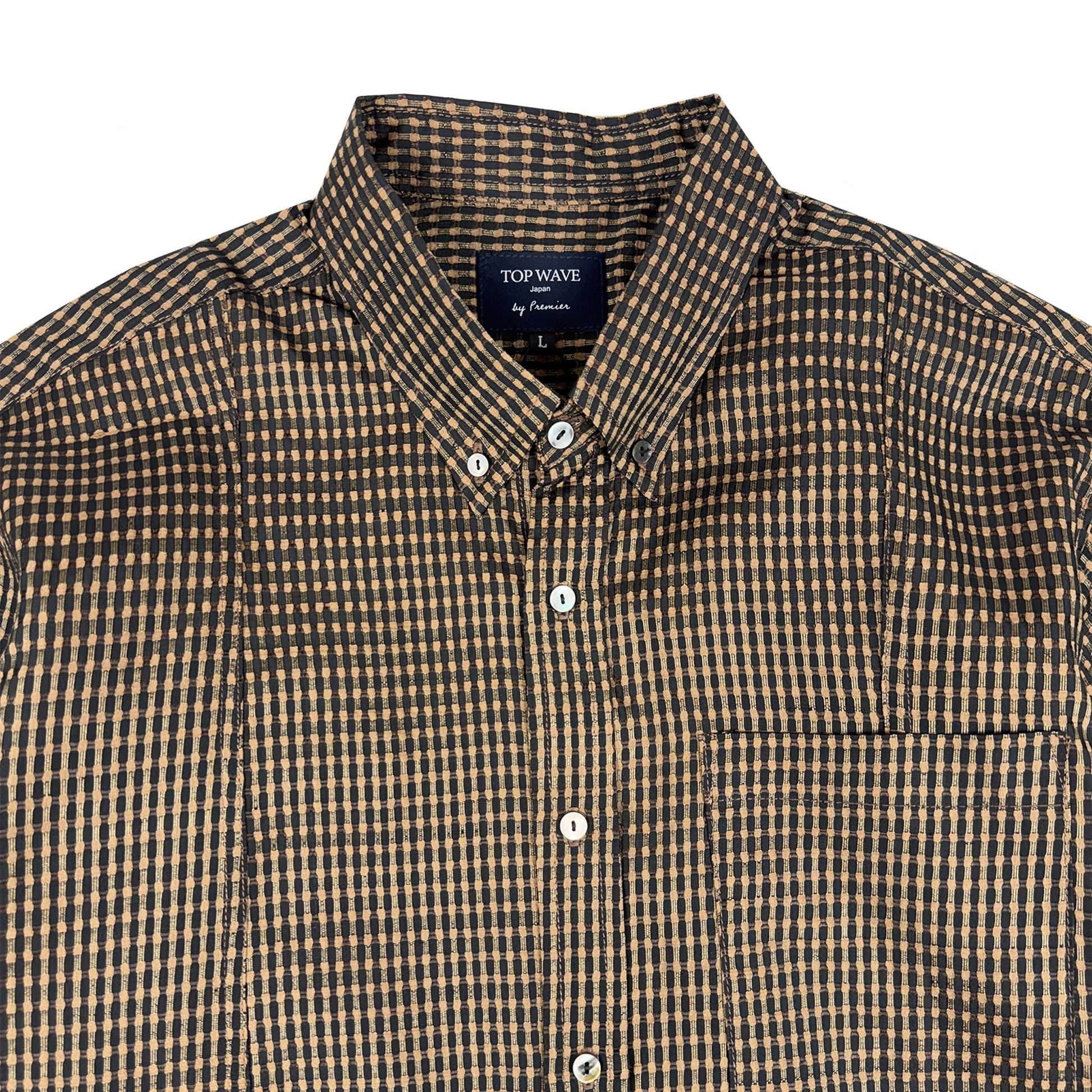 着物長袖シャツ メンズ L LSVN-L64-3