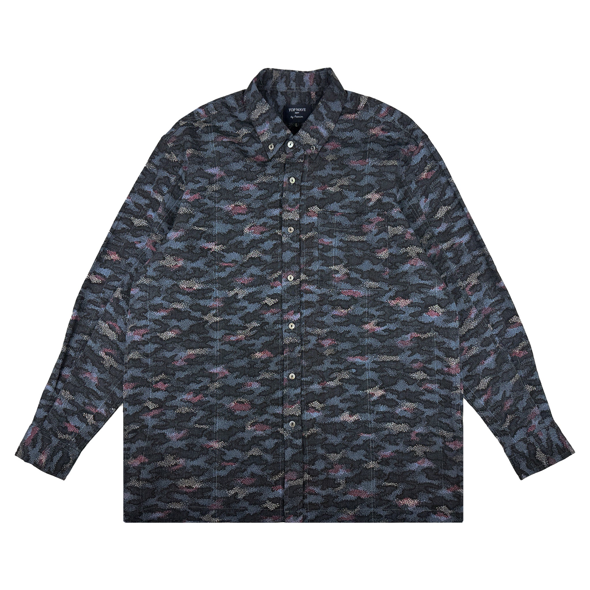 着物長袖シャツ メンズ L LSVN-L71-zoom-1