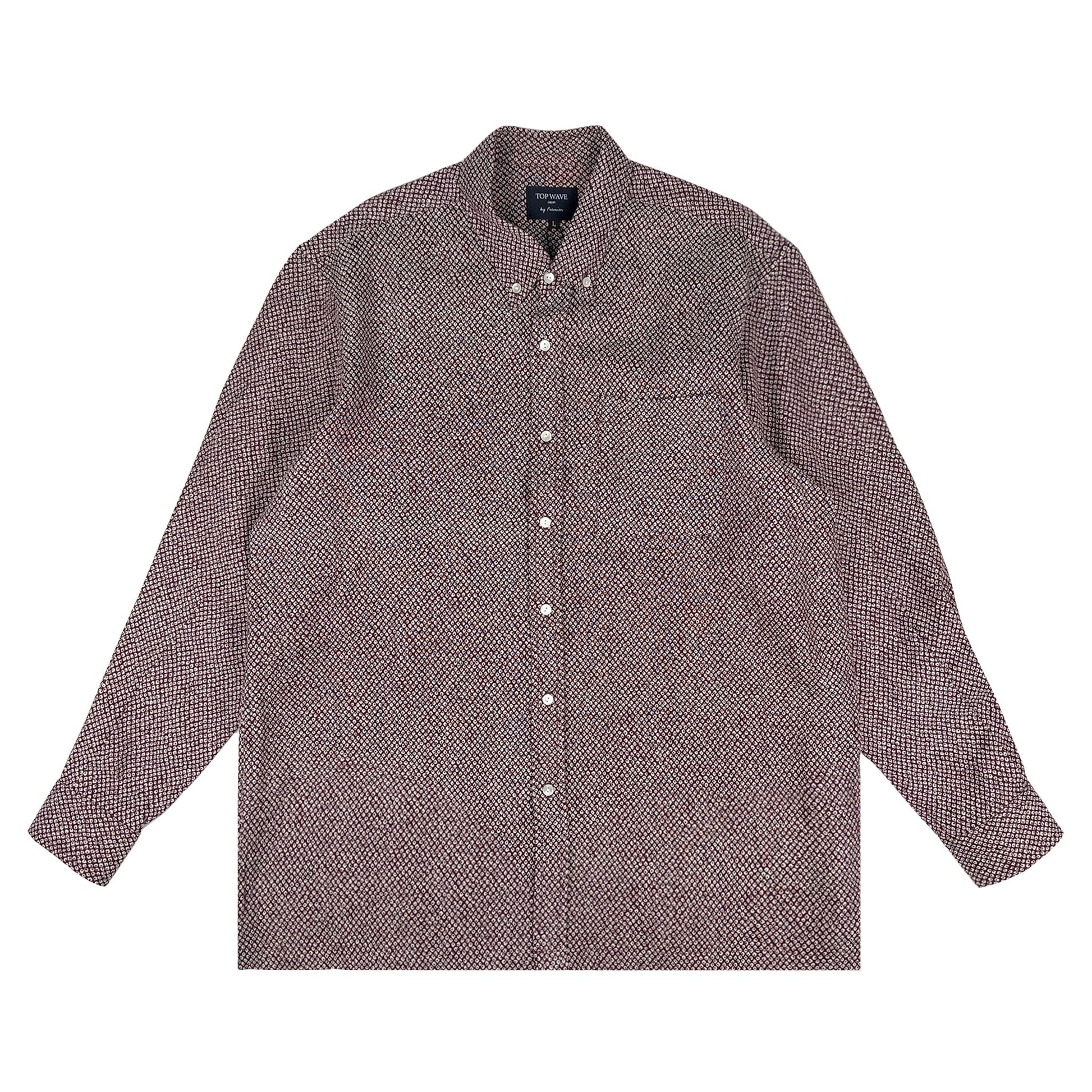 着物長袖シャツ メンズ L LSVN-L73-1