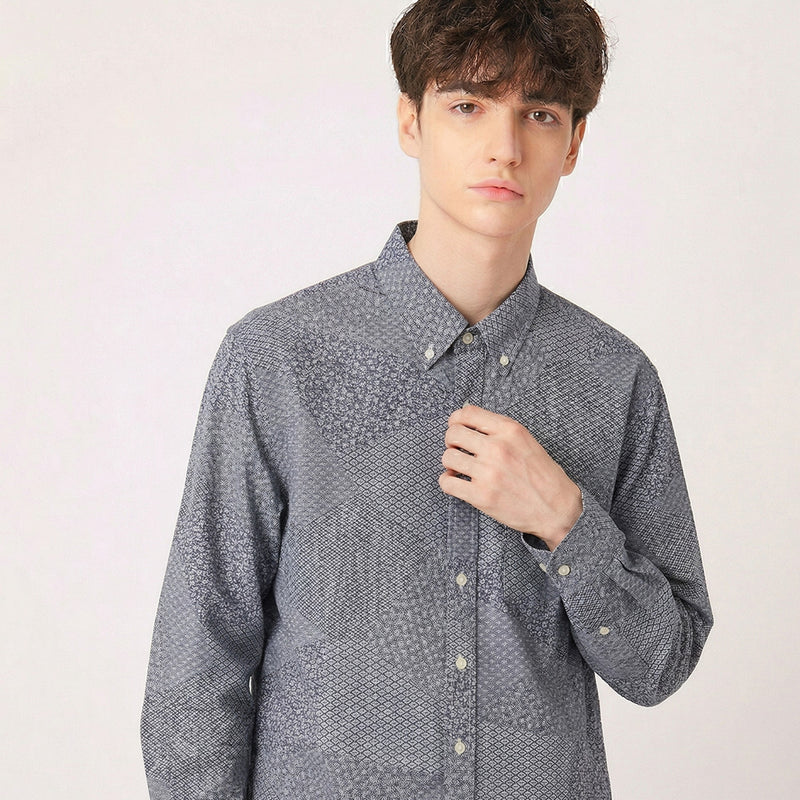 Camisa de manga larga Kimono, talla L [LSVN-L74]-zoom-