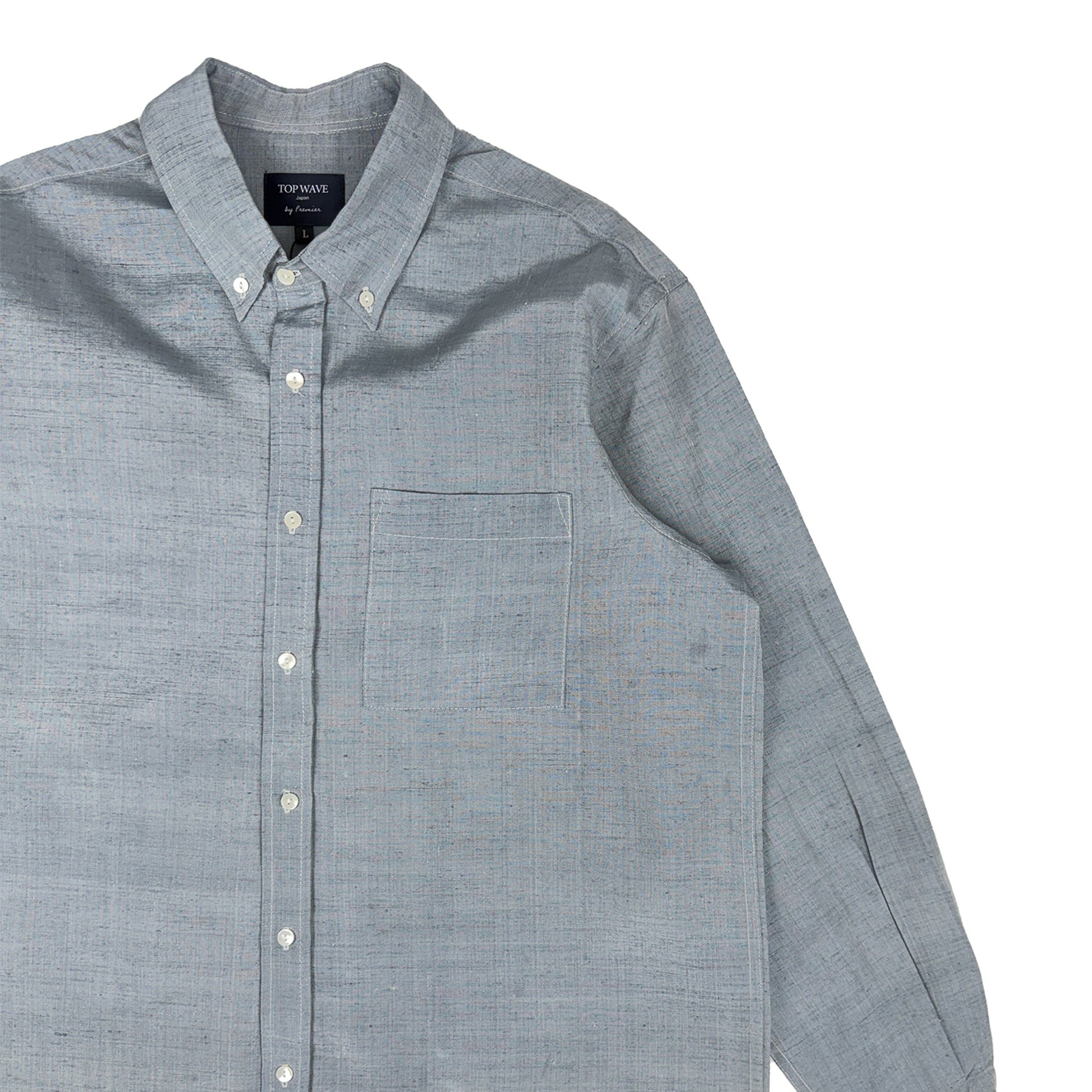 着物長袖シャツ メンズ L LSVN-L76-4